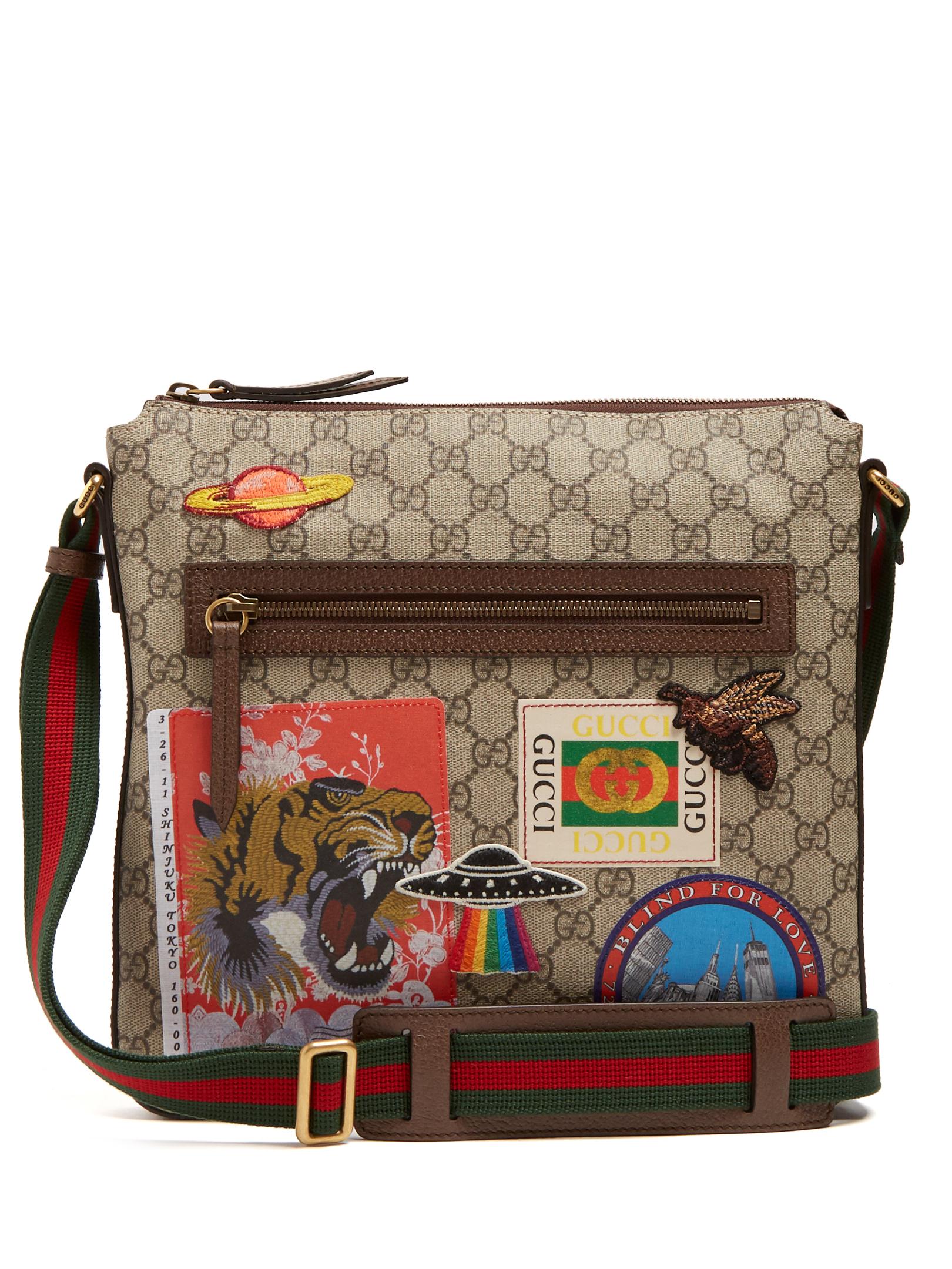 Gucci Courrier Gg Supreme Messenger Bag in Brown for Men | Lyst