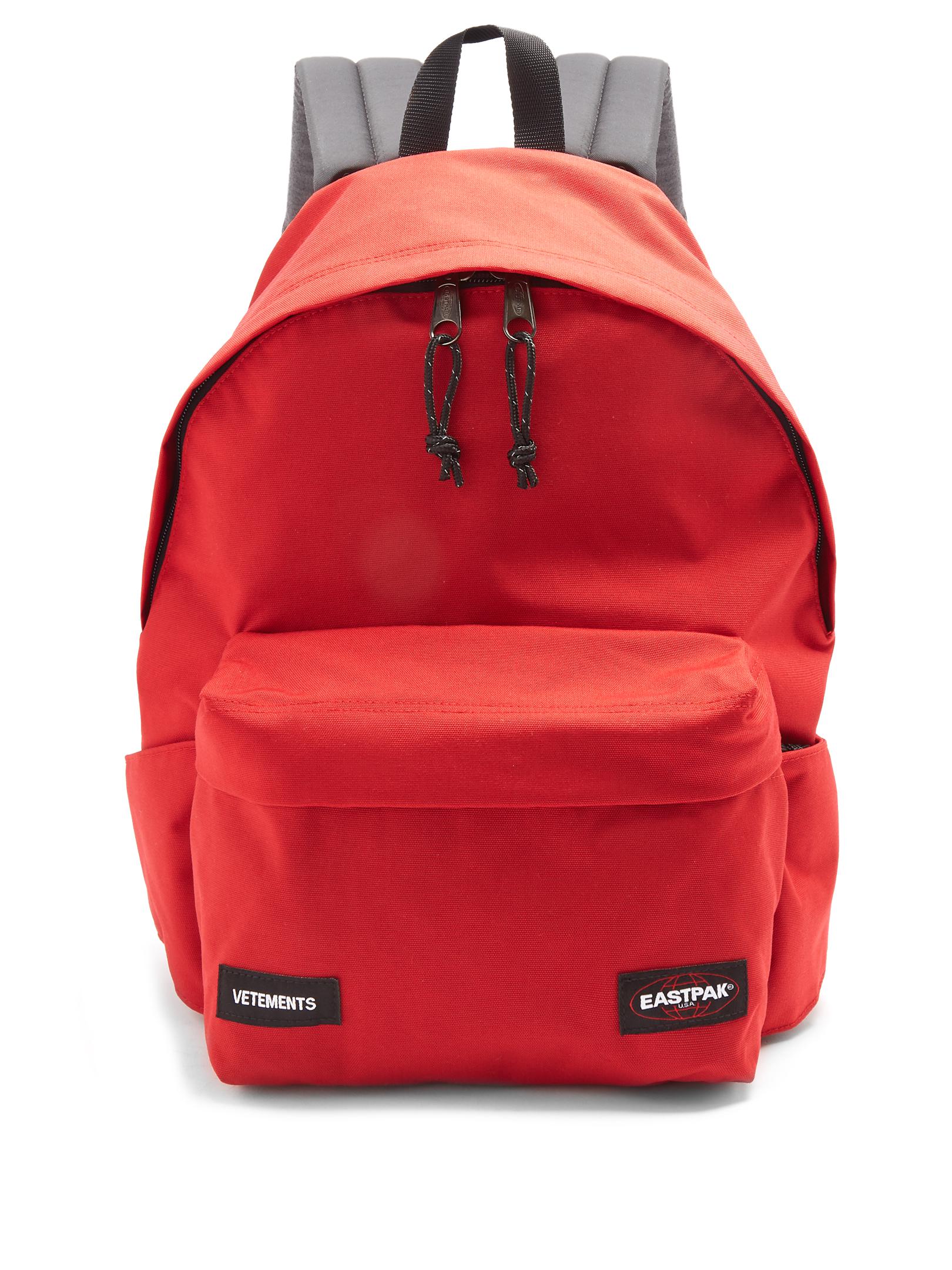 red eastpak backpack