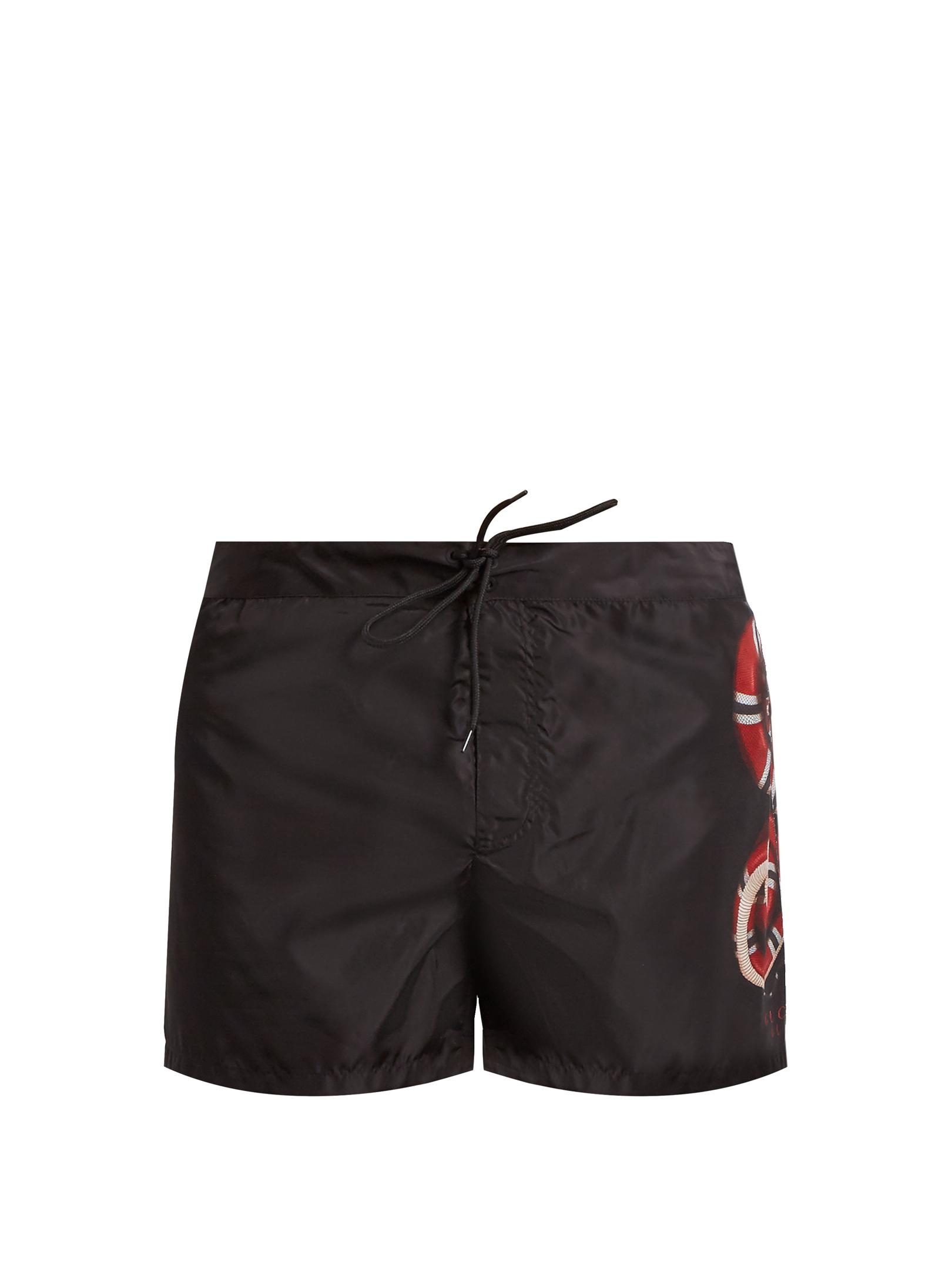 Gucci - Web Stripe Gg-supreme Swim Shorts - Mens - Black