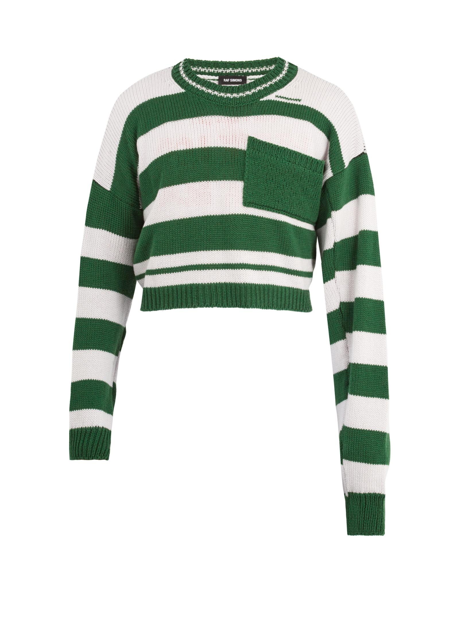Raf Simons Cropped Striped-wool Sweater in Green Stripe (Green) for Men -  Lyst