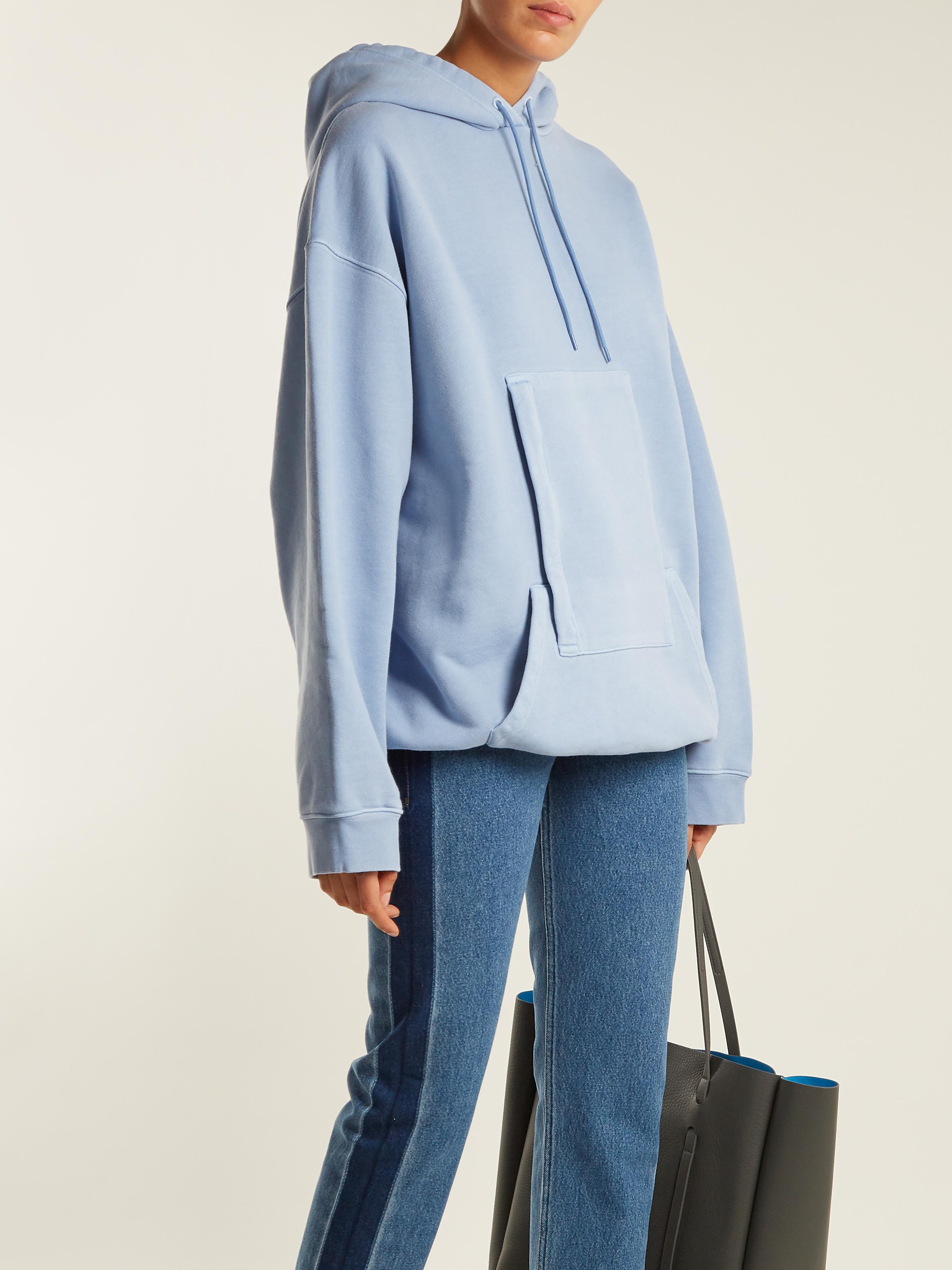 Balenciaga Hoodie Sweater in Blue | Lyst