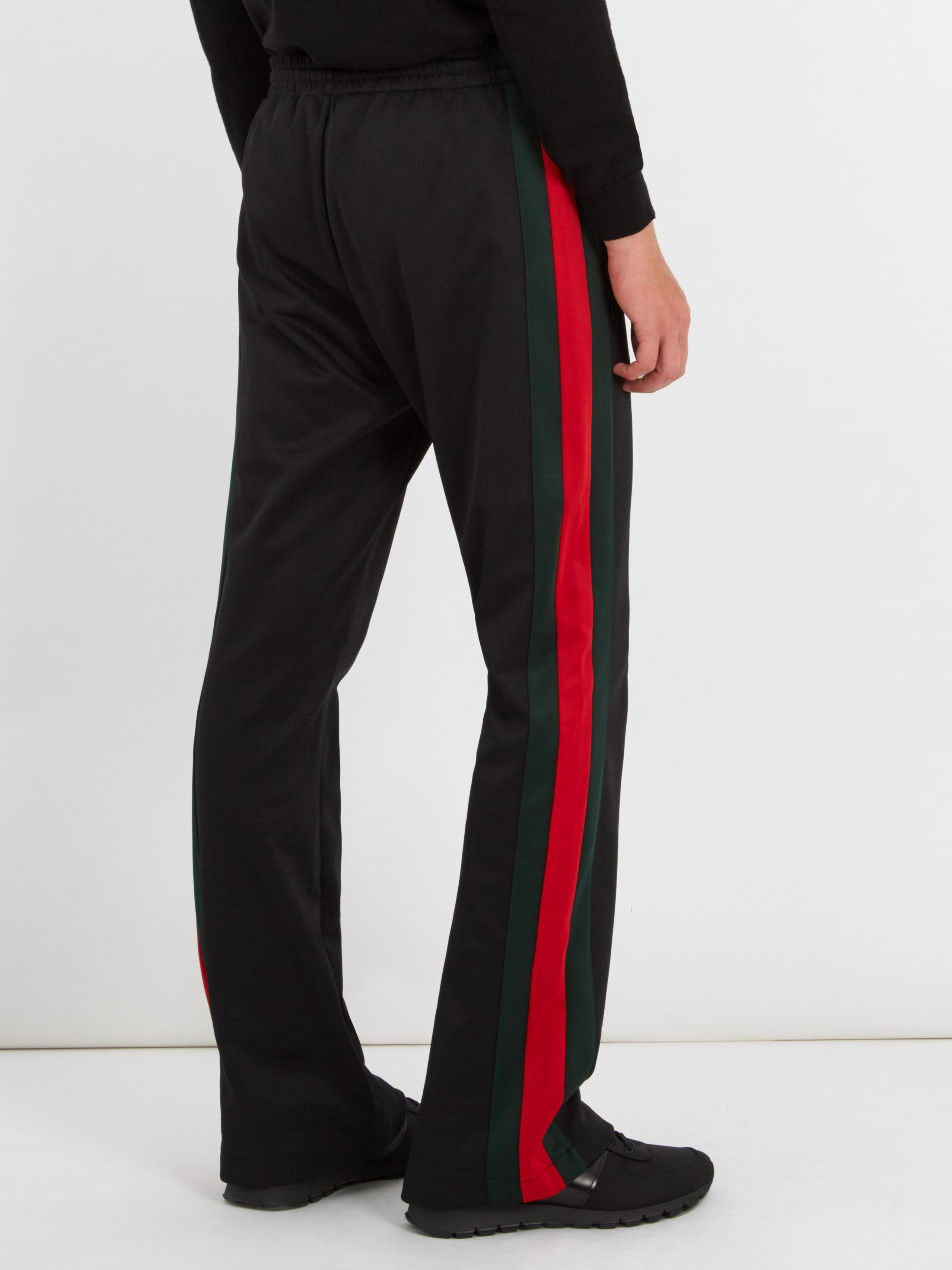 Hane Supersonic hastighed Medicin Gucci Synthetic Web-striped Mid-rise Track Pants in Black for Men - Lyst