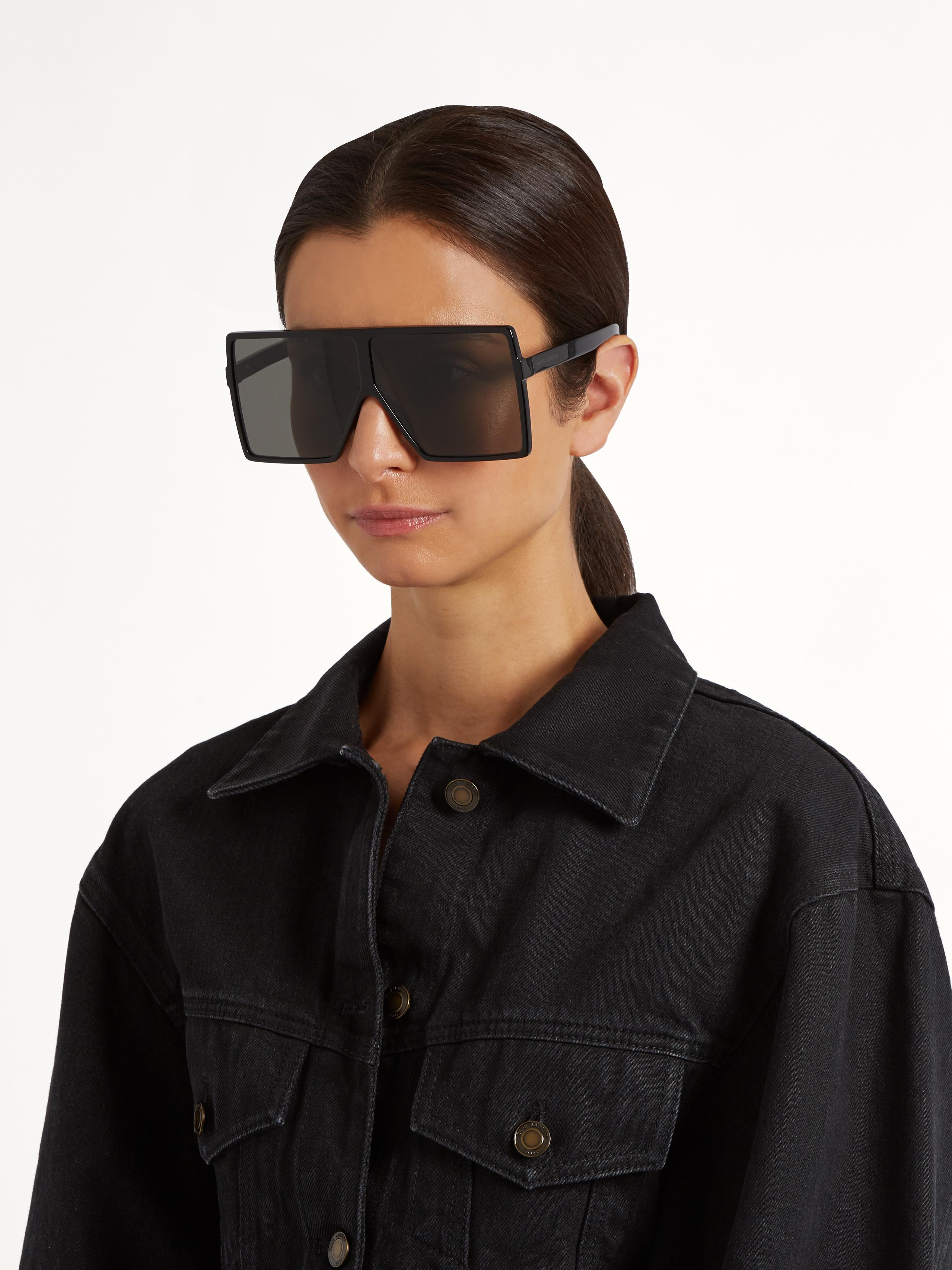 Saint Laurent Betty Oversized Square-frame Acetate Sunglasses in Black |  Lyst