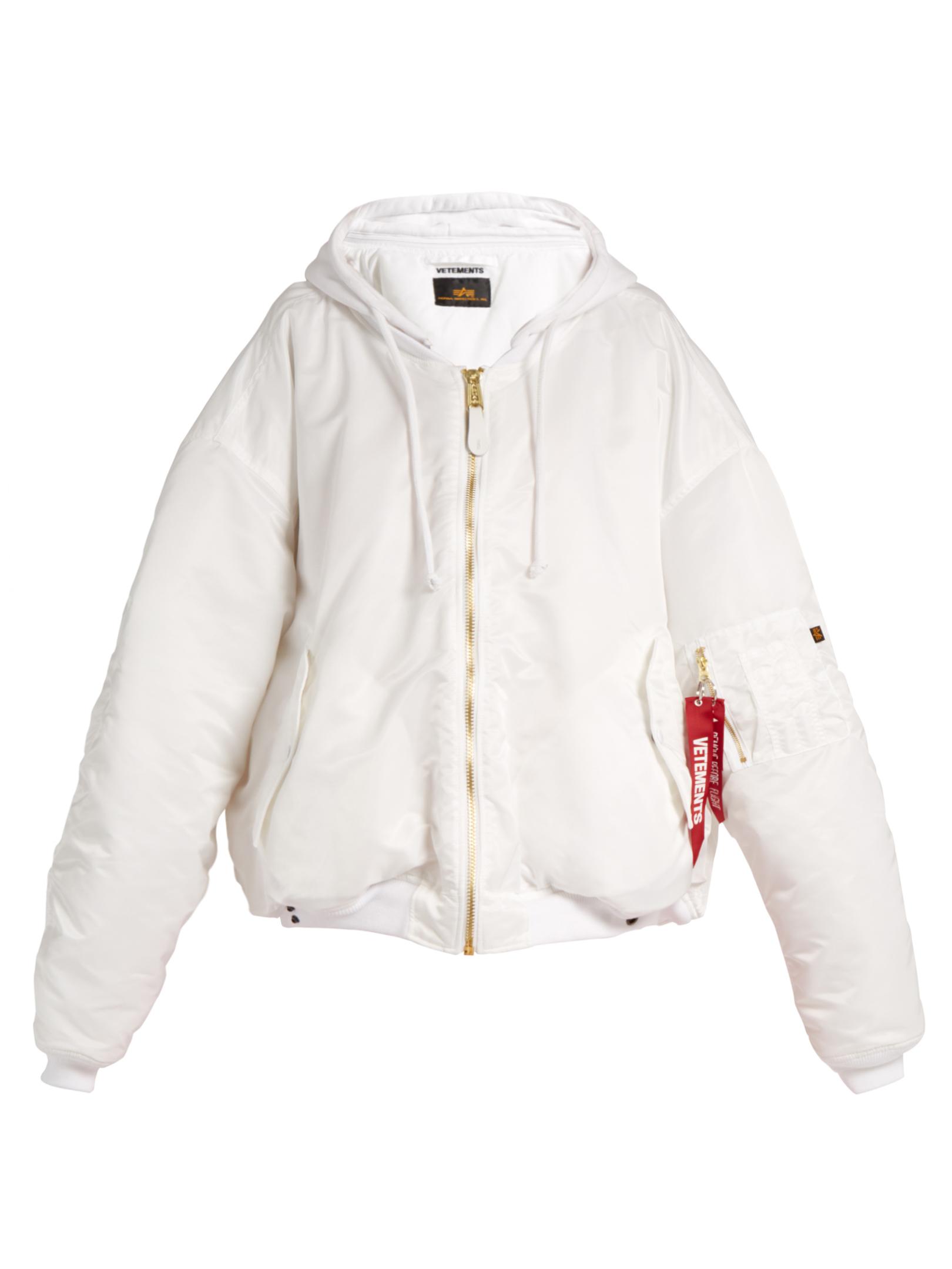 Vetements X Alpha Industries Reversible Bomber Jacket in White