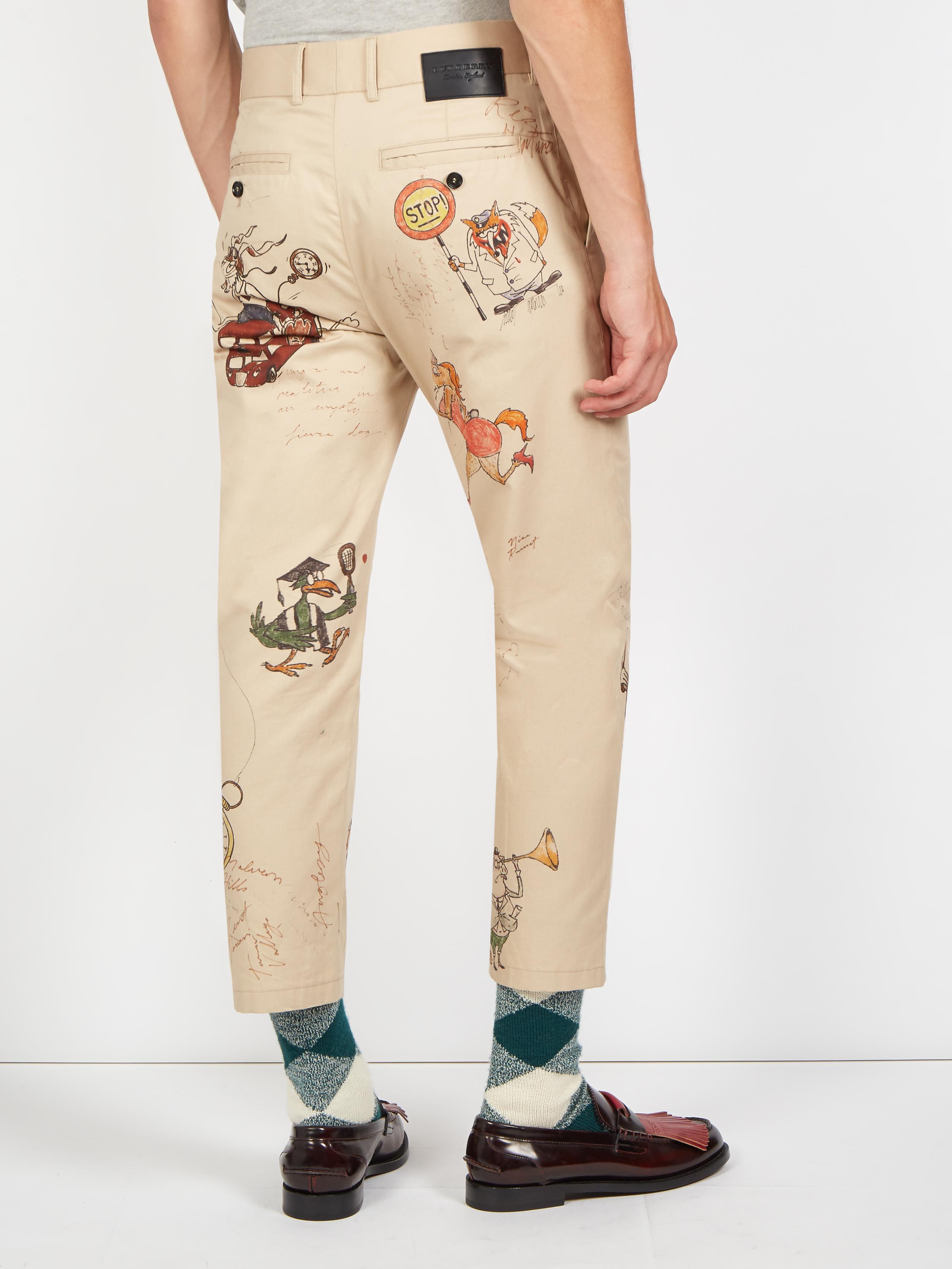 burberry print trousers mens