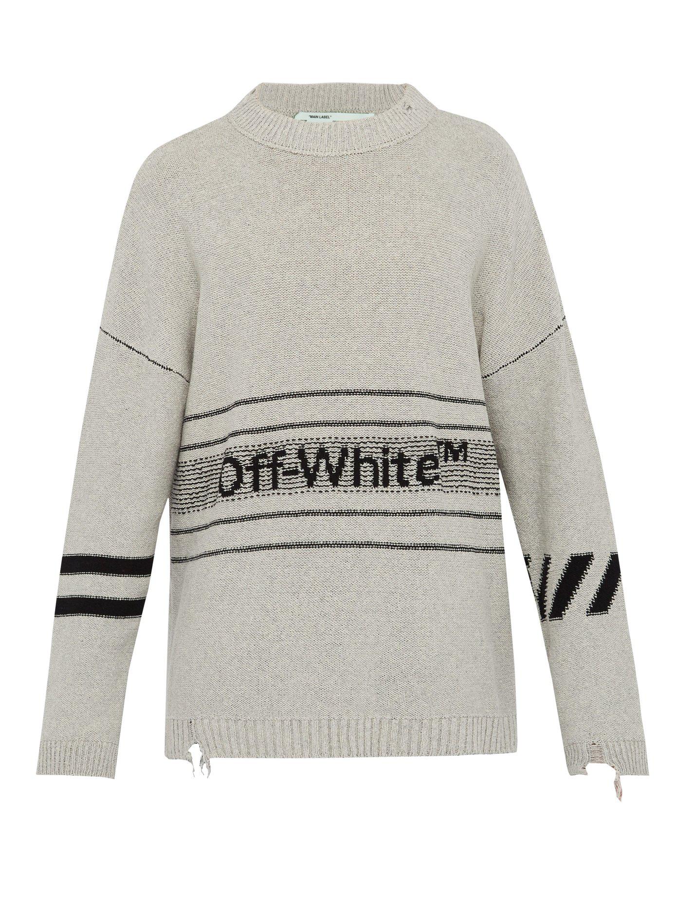 white distressed sweatshirt