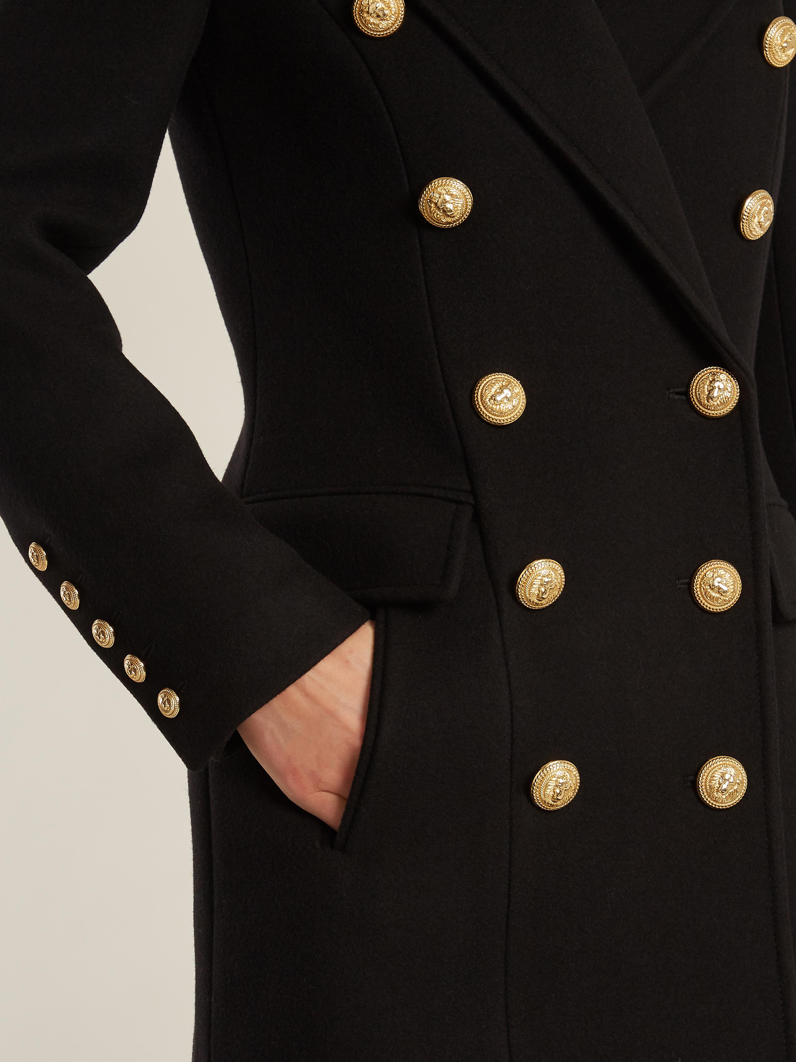 balmain wool coat
