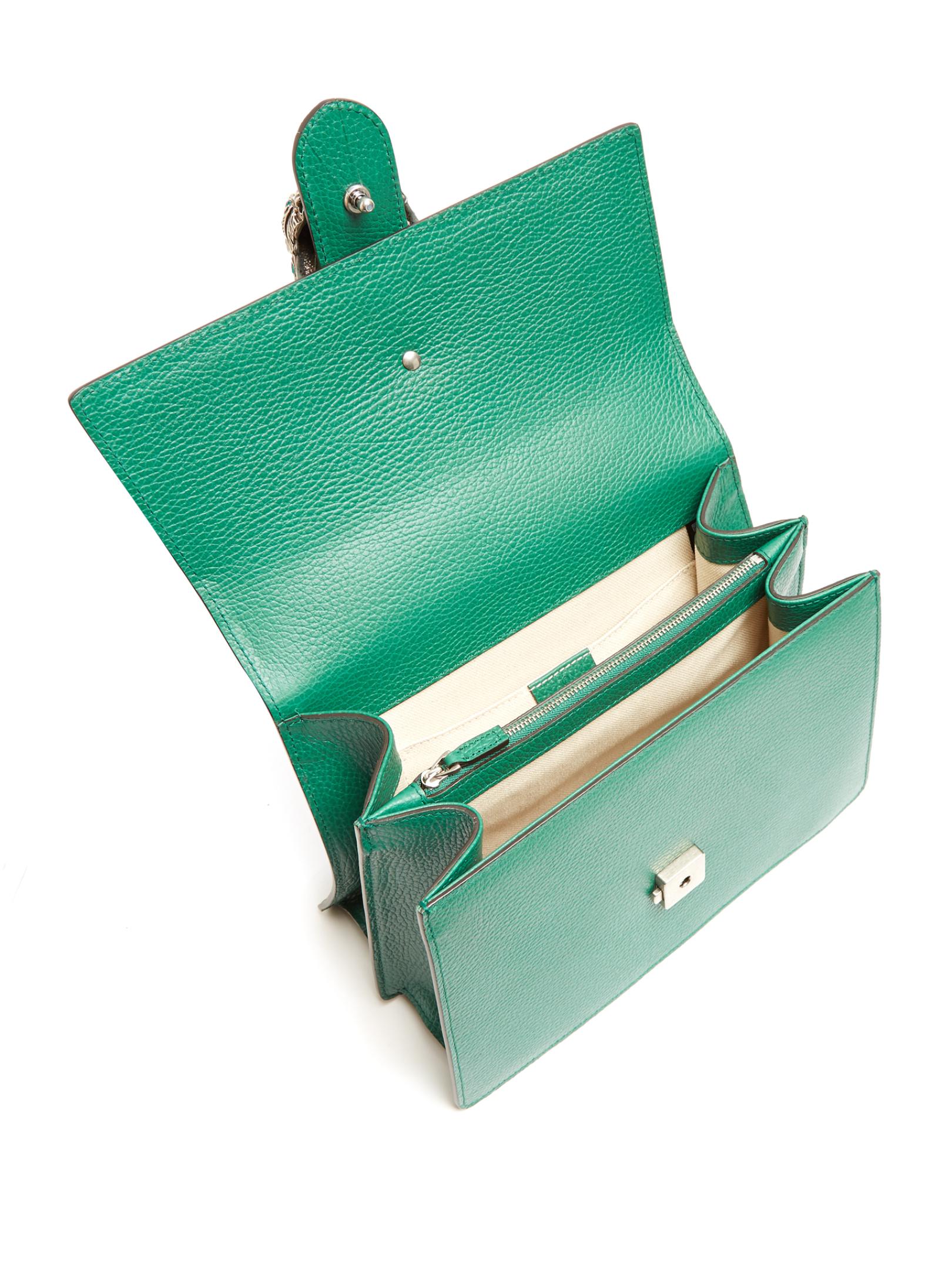 Gucci Dionysus Medium Top Handle Bag - Green Leather, ModeSens