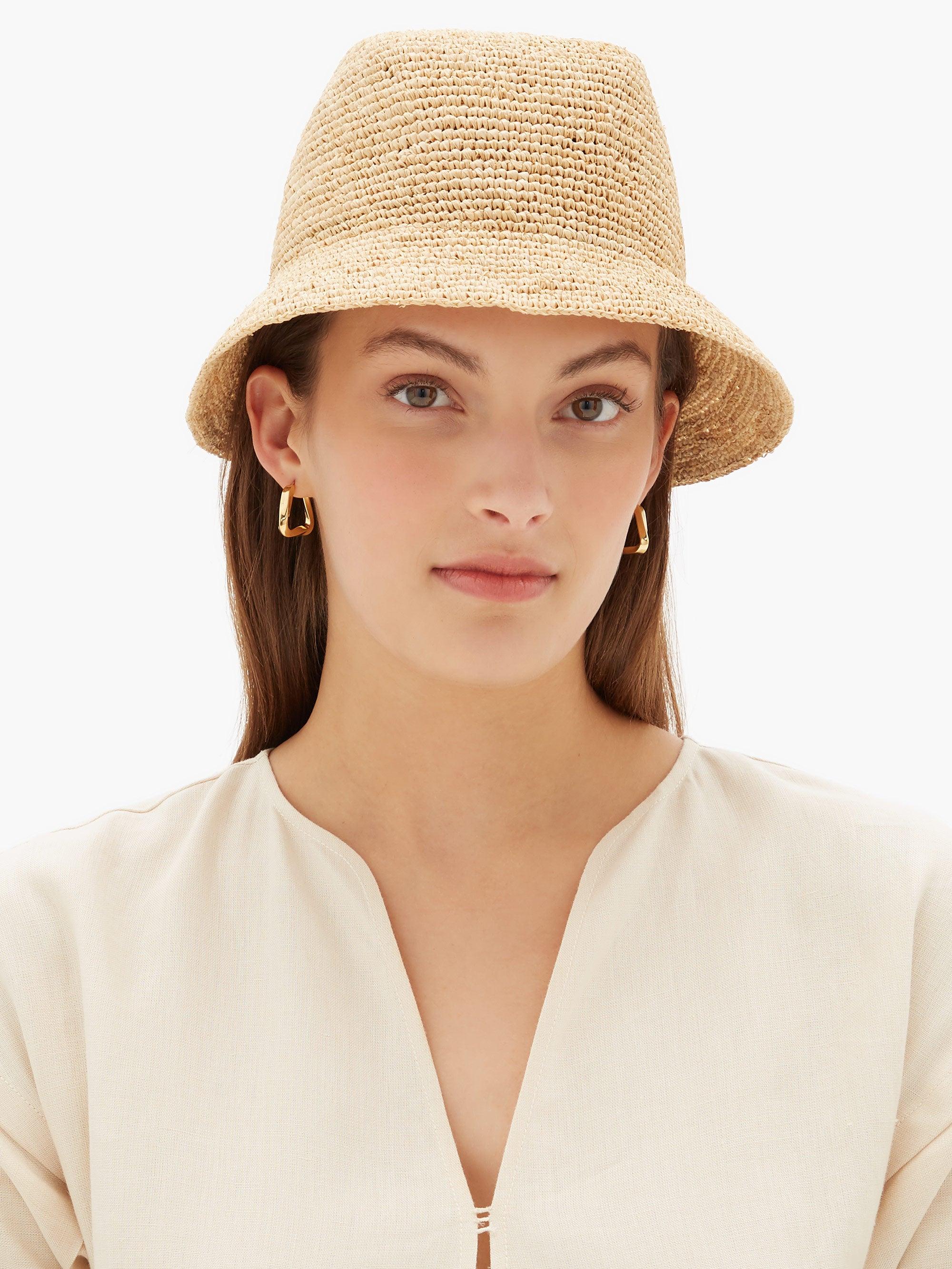 Gucci Linen Straw Bucket Hat in Beige (Natural) | Lyst