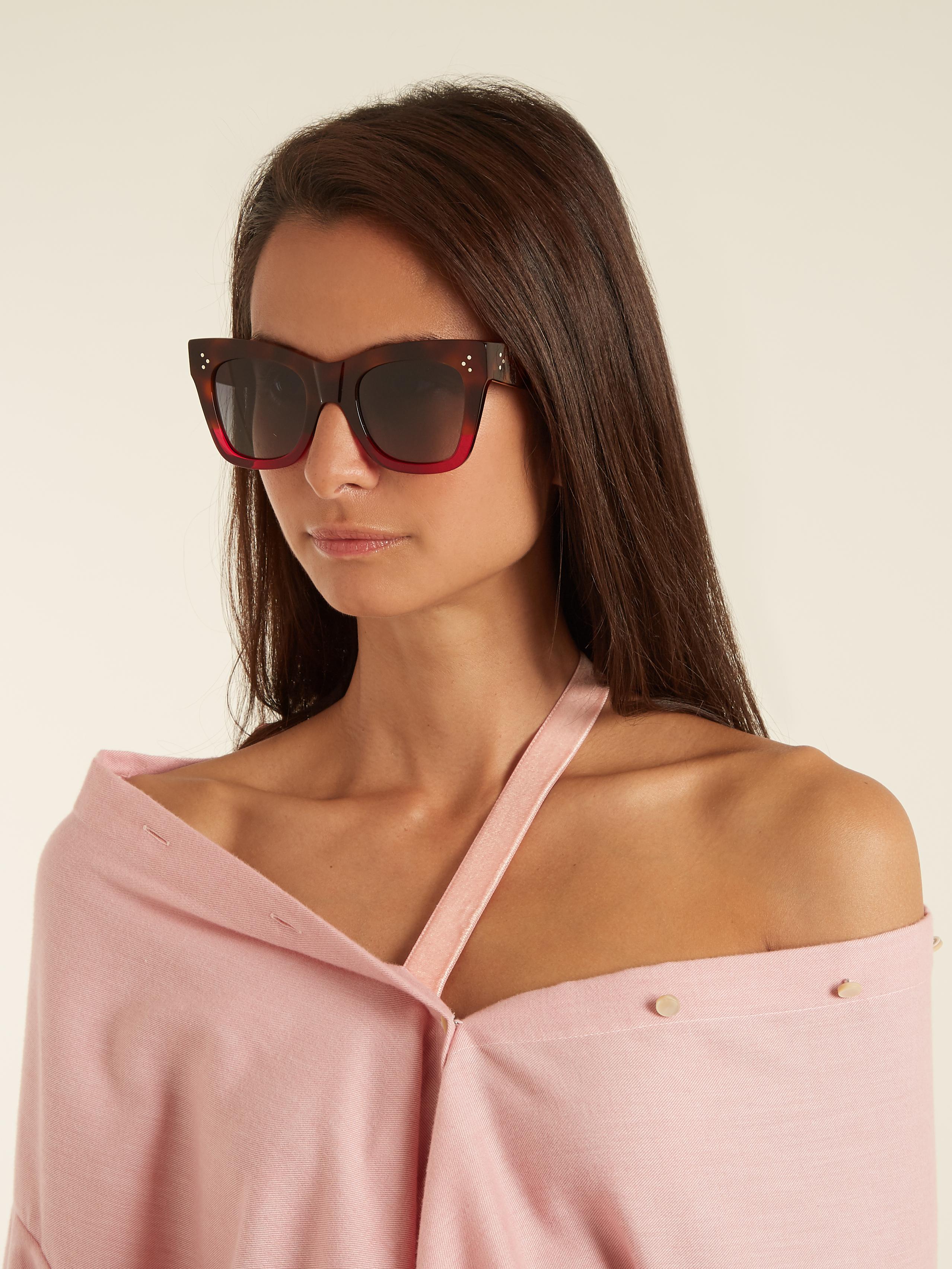 Celine Catherine Cat-eye Acetate Sunglasses - Lyst