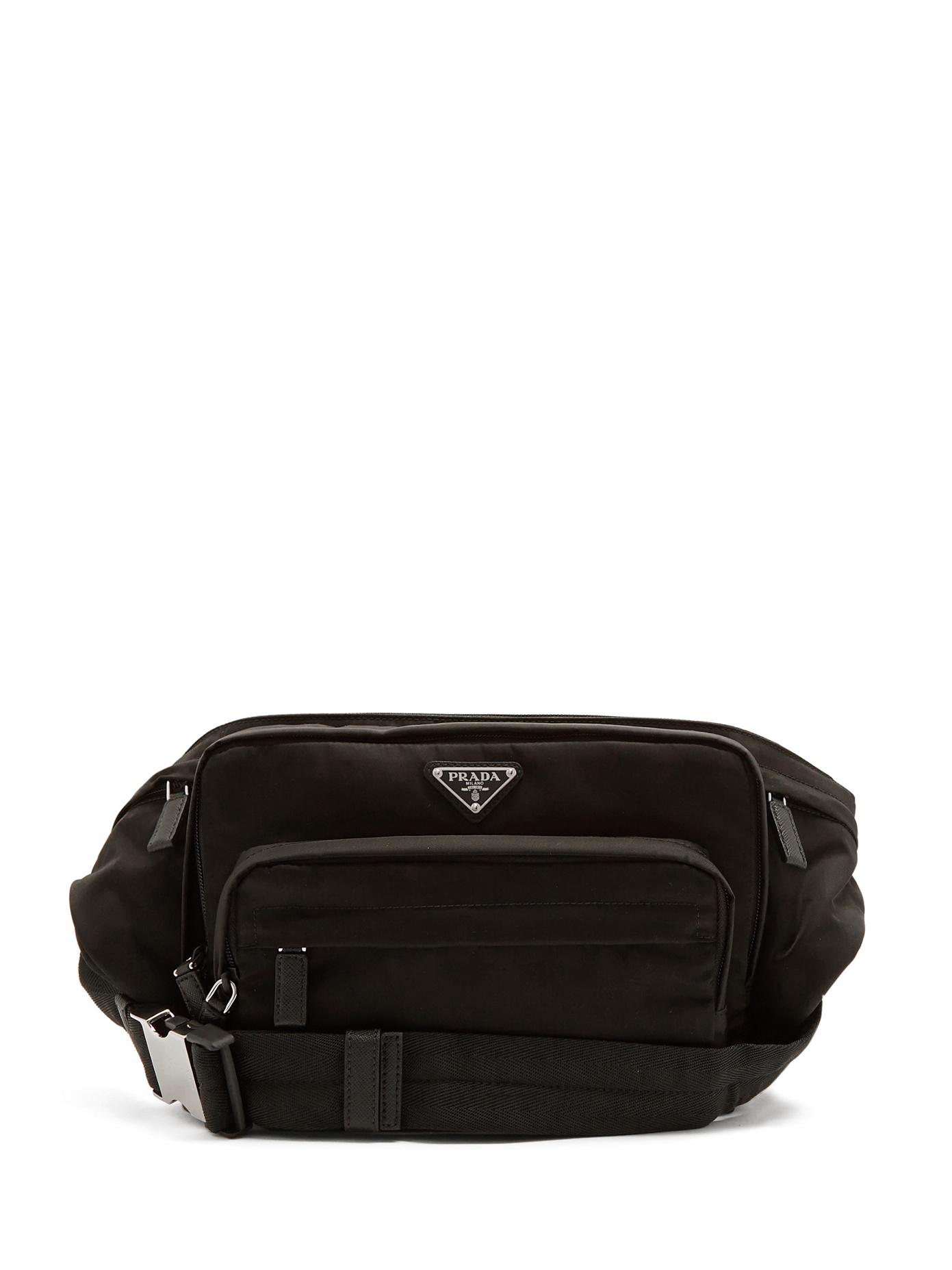 Prada Synthetic Nylon Belt Bag in Black for Men - Lyst