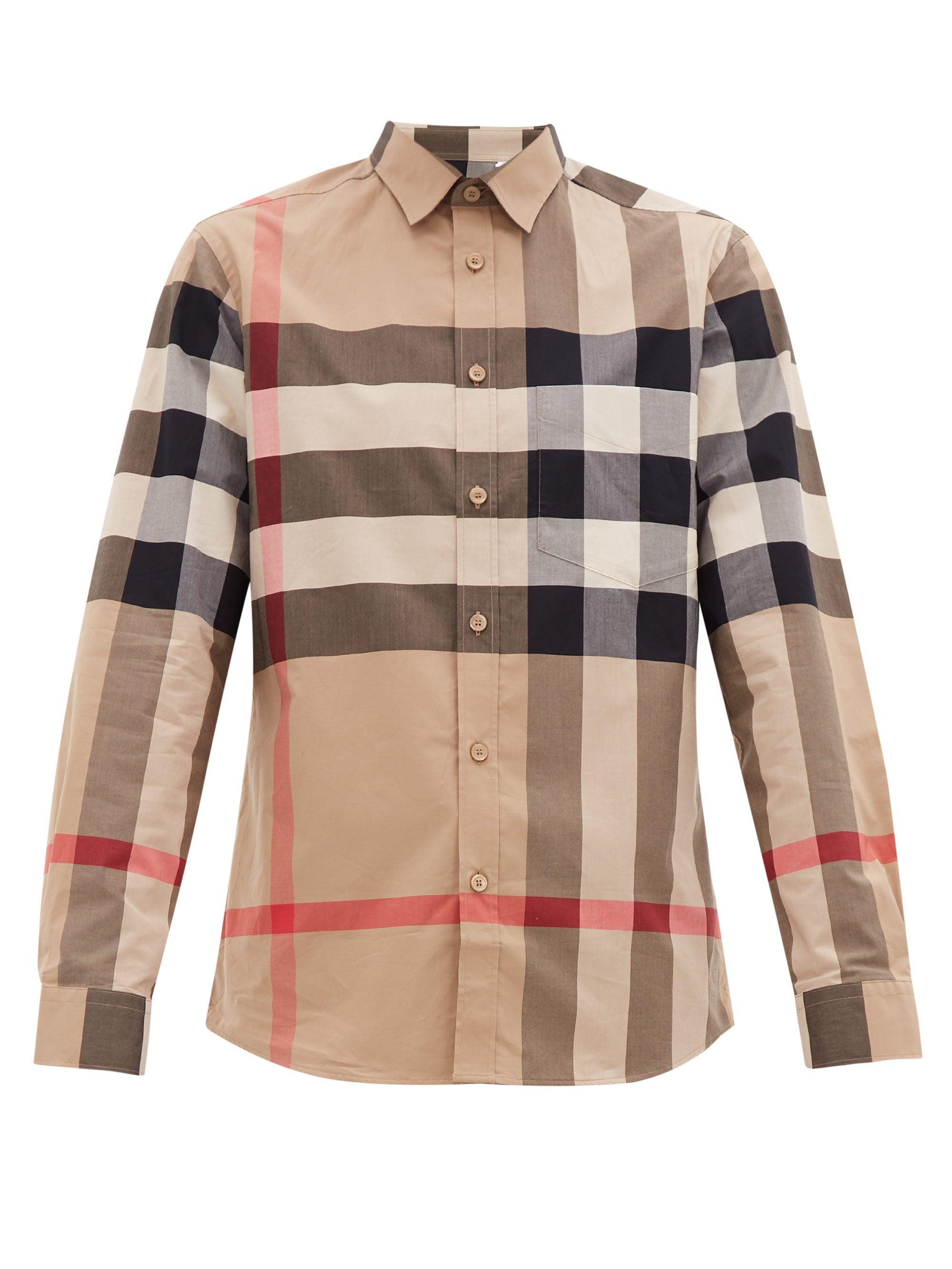 Burberry Somerton Nova-check Cotton-blend Poplin Shirt for Men - Lyst