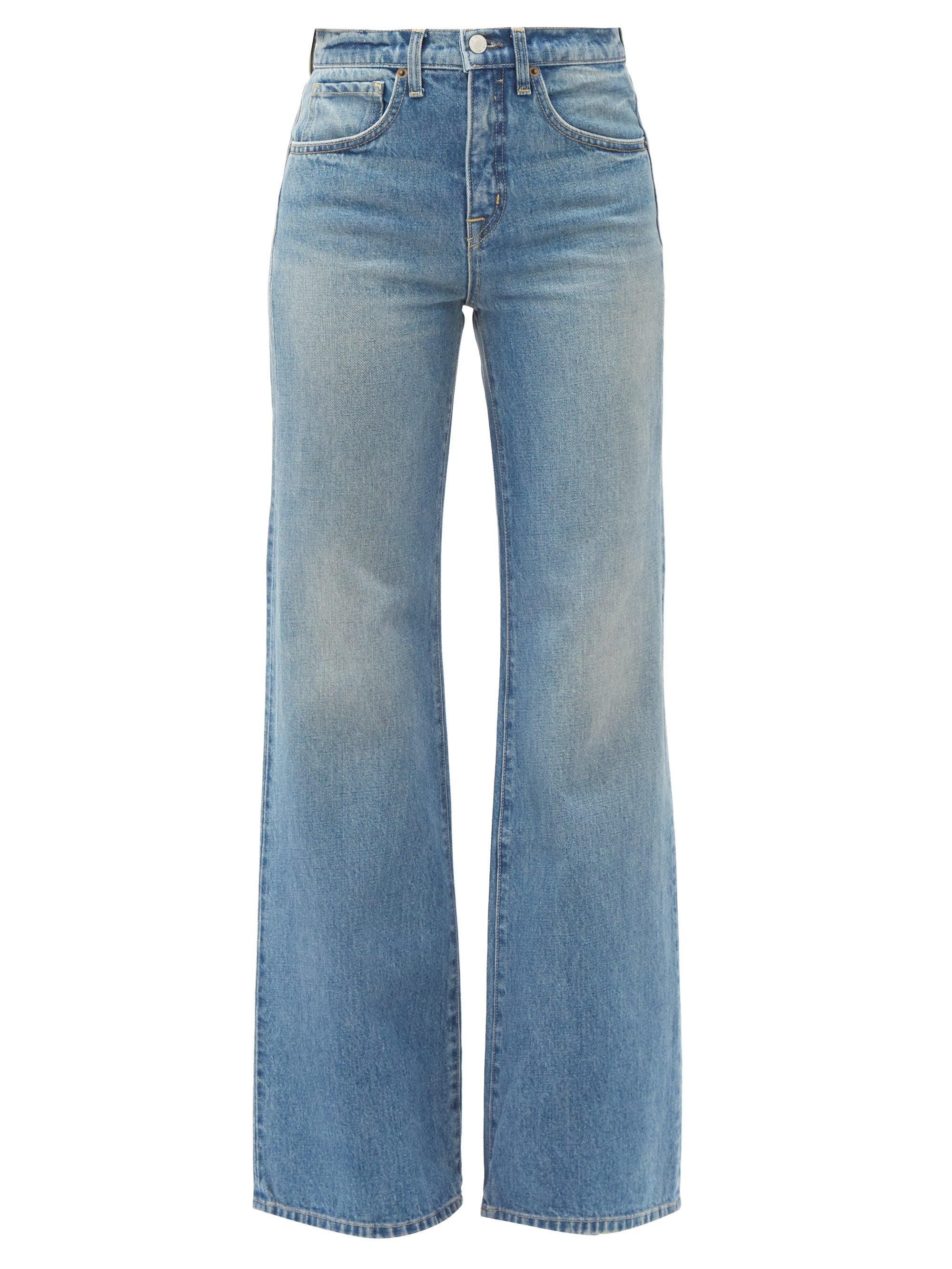 Nili Lotan Denim Celia High-rise Flared-leg Jeans in Mid Blue (Blue) - Lyst