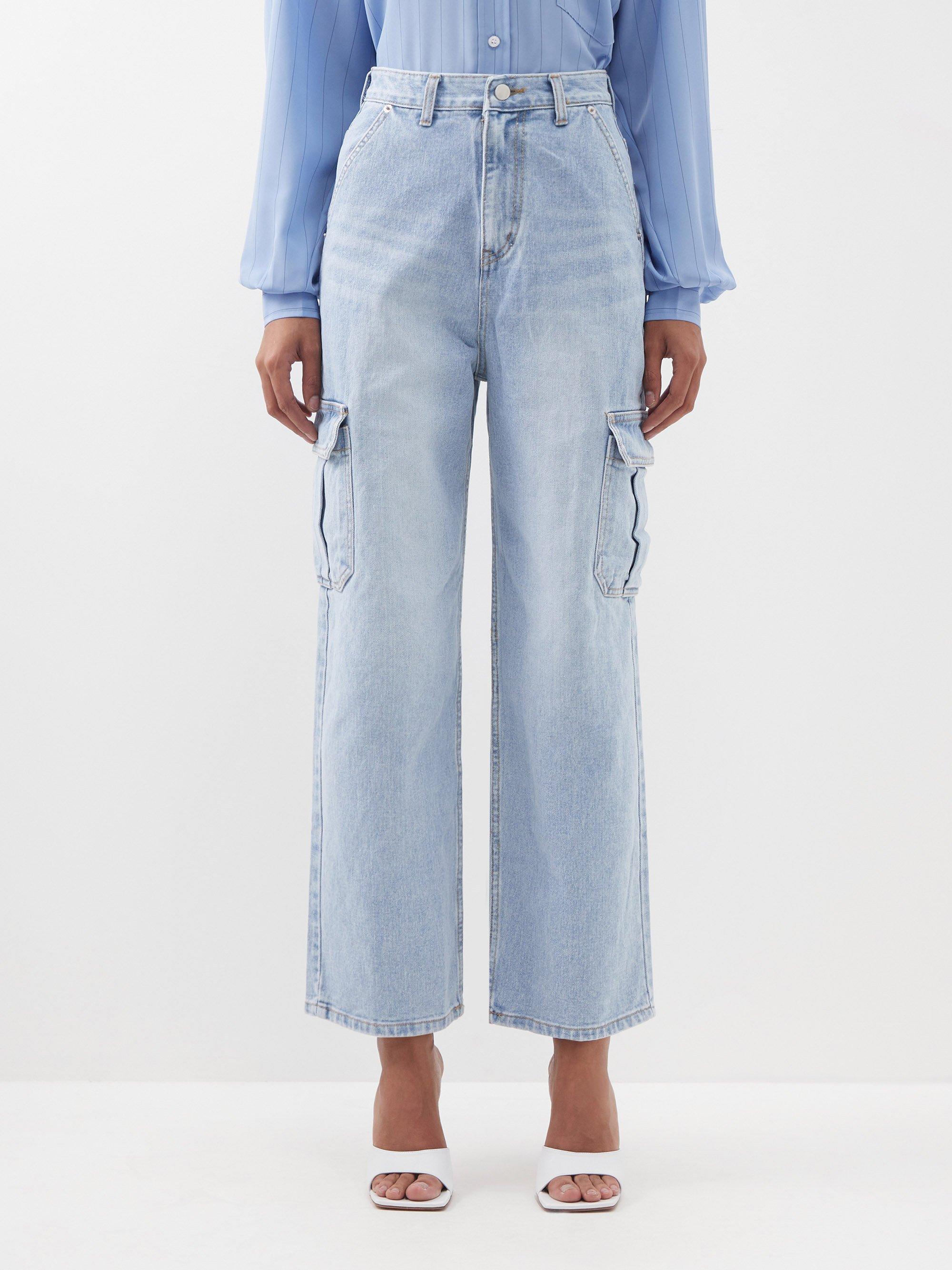 Frankie Shop Kai Cargo-pocket Wide-leg Jeans in Blue | Lyst