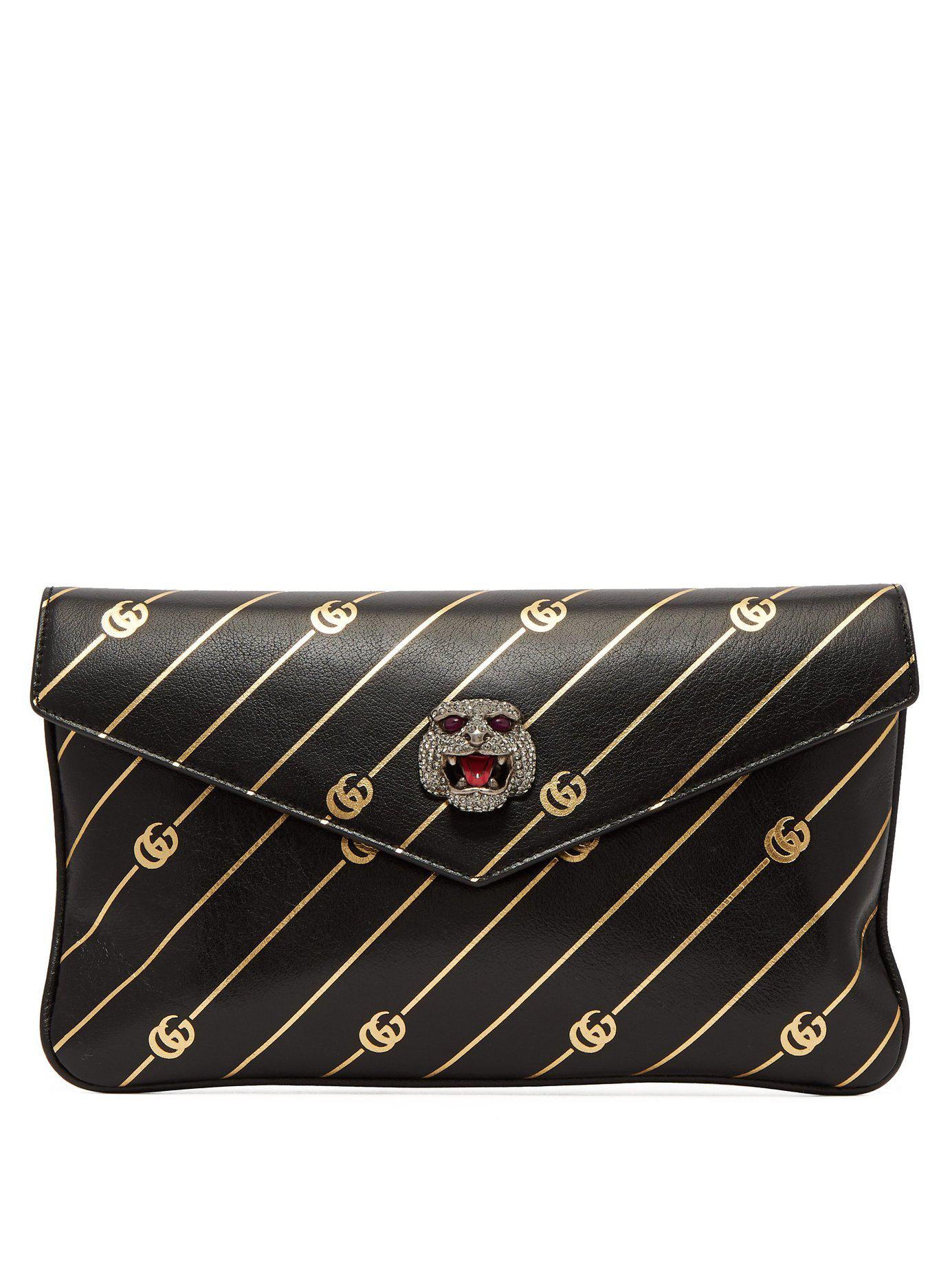 gucci broadway leather clutch