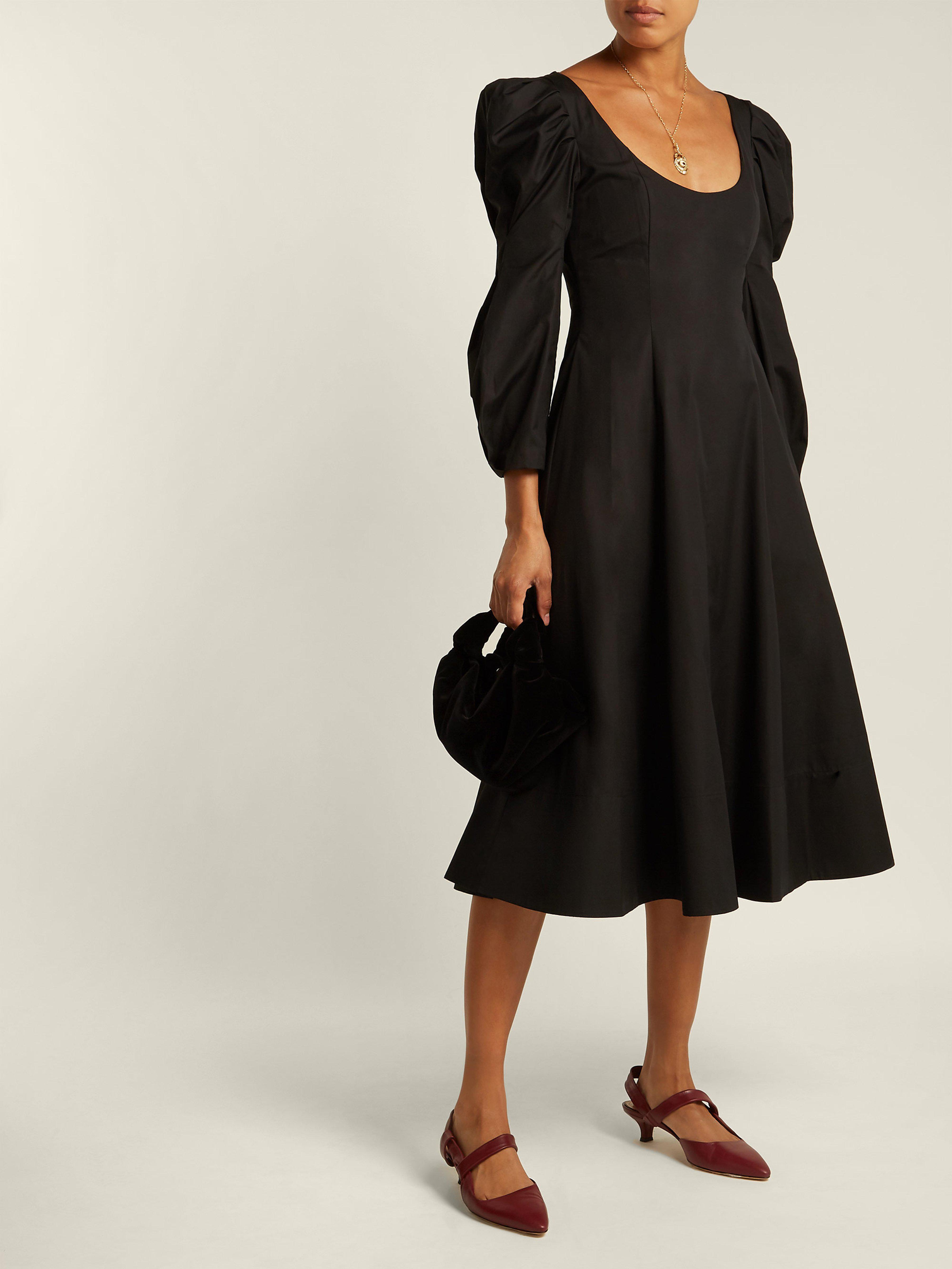 Khaite Edwina Bodice Cotton Dress in Black - Lyst