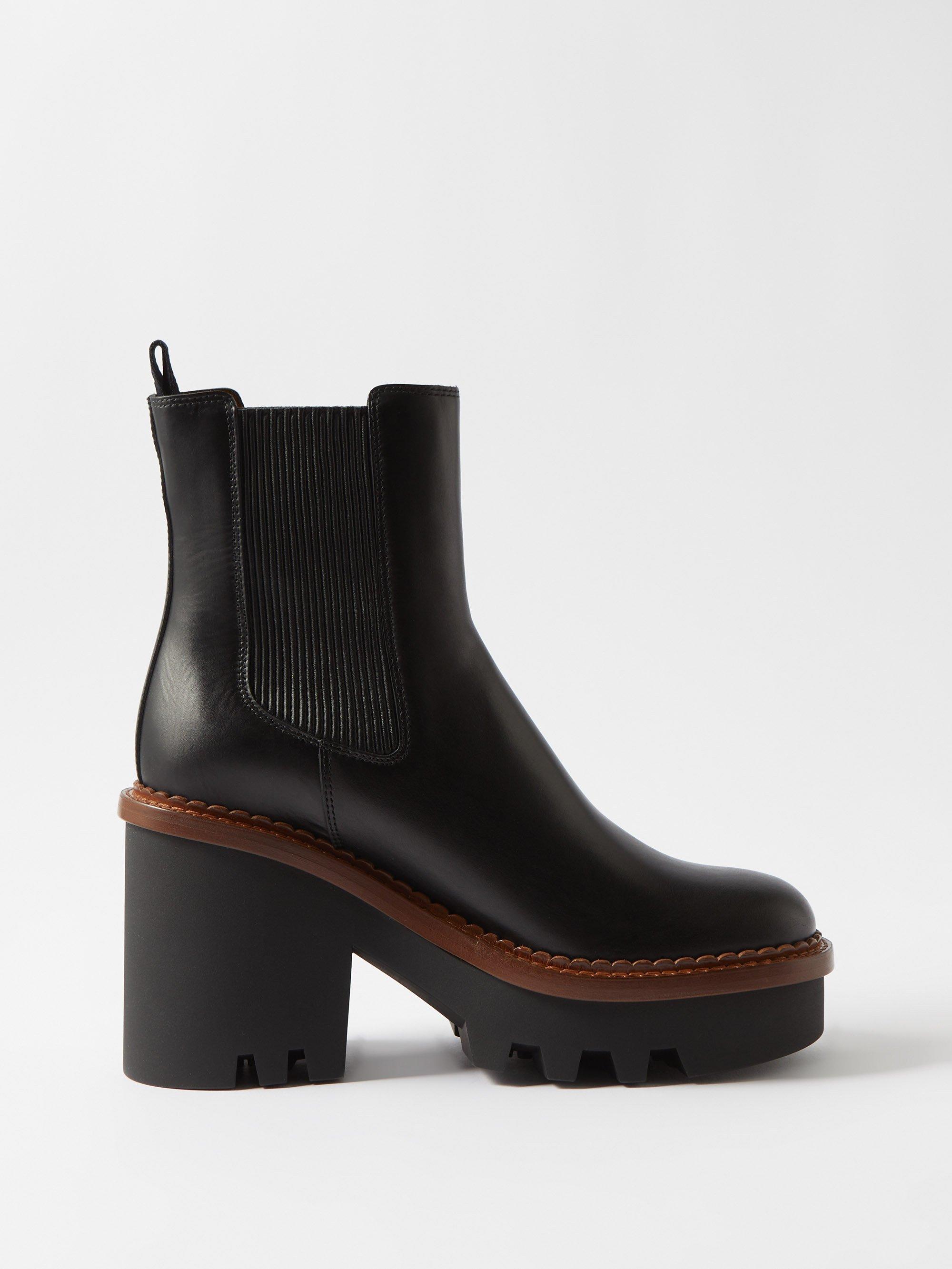 Chloé Owena Leather Chelsea Boots in Black | Lyst Canada