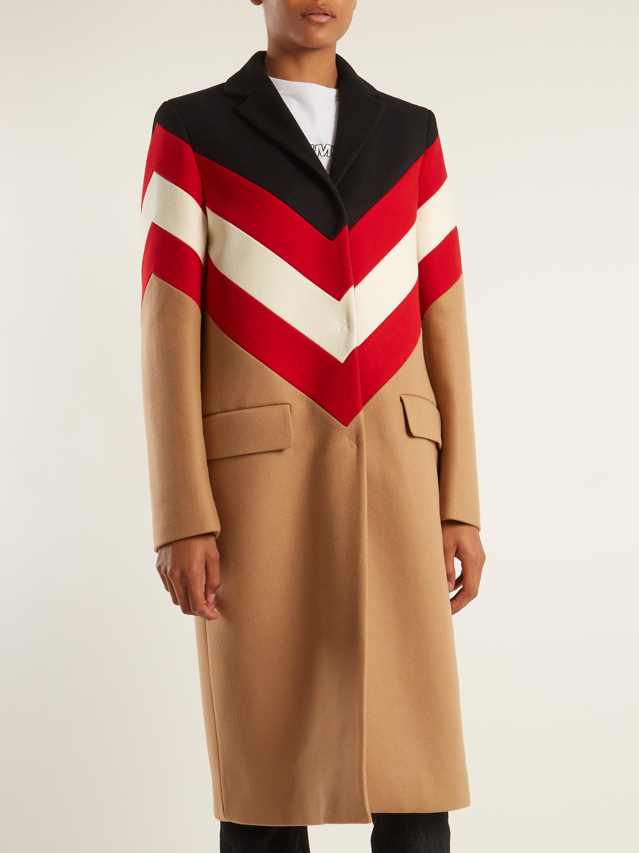 striped wool coat