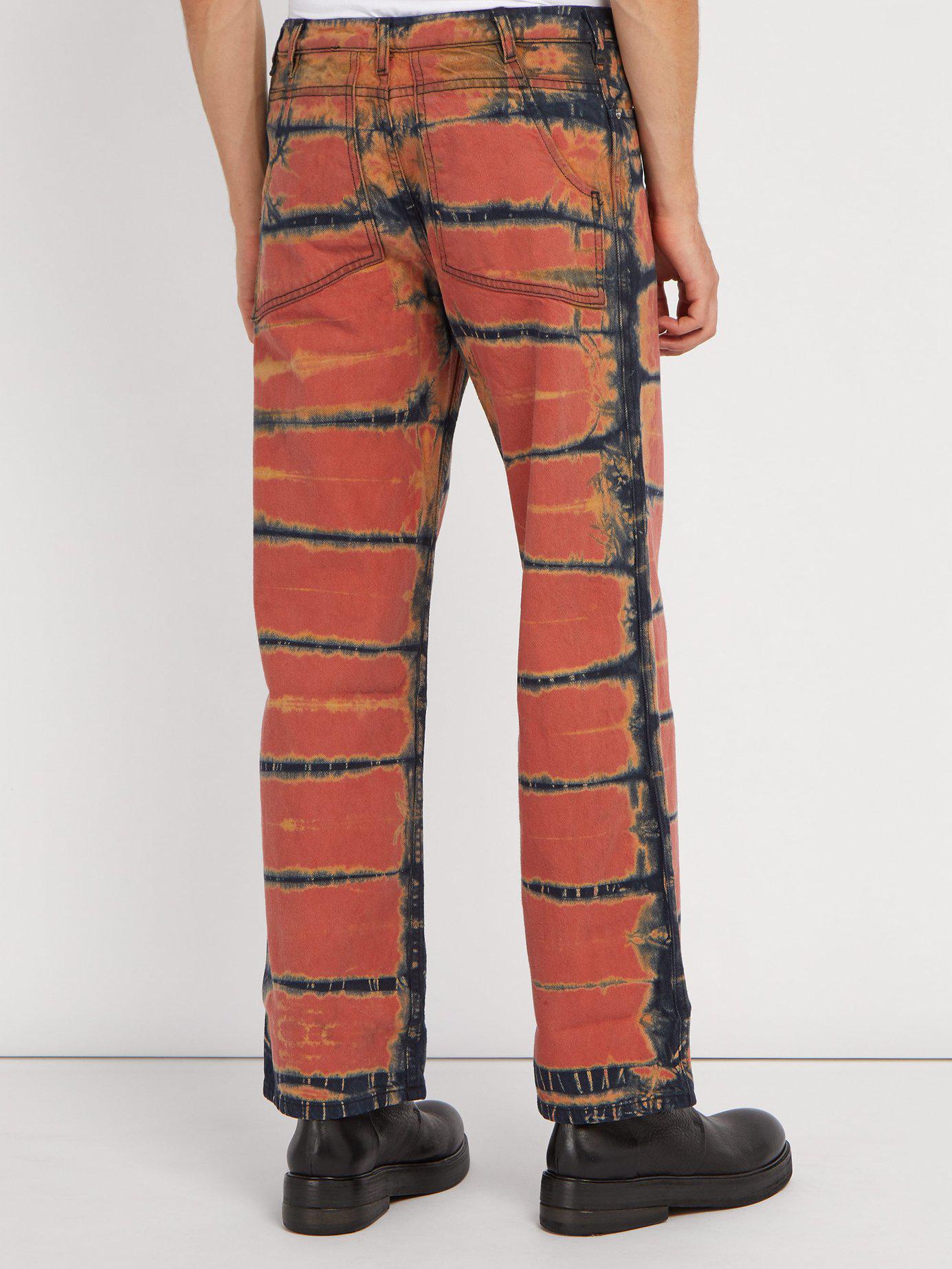 Eckhaus Latta Denim Shibori-dyed Jeans in Red for Men - Lyst