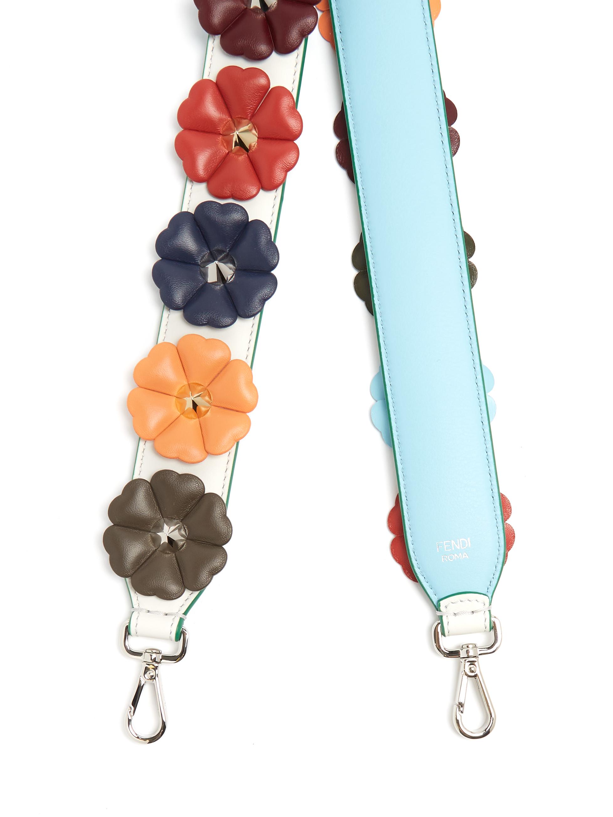 Fendi Strap You Floral-appliqué Leather Bag Strap | Lyst