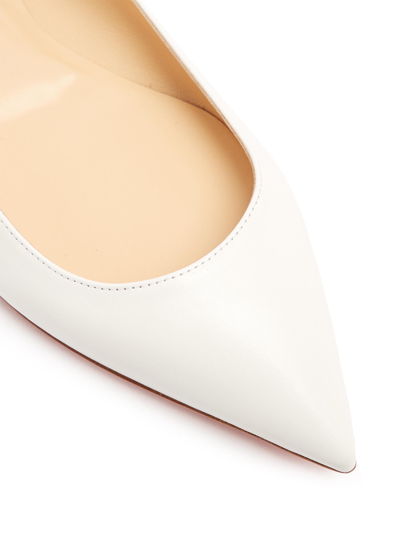 Christian Ballalla Point-toe Leather Flats in White |