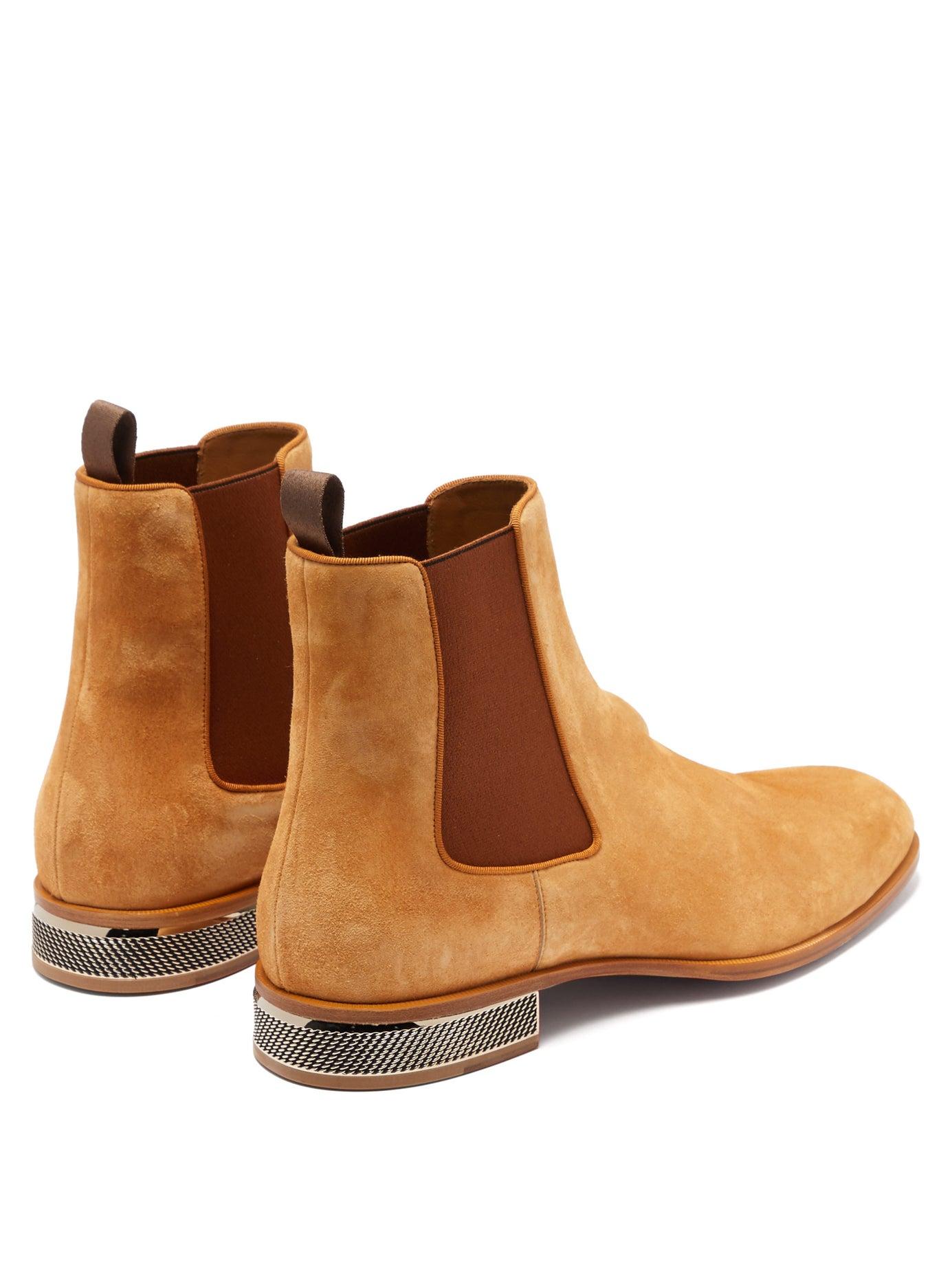 Christian Louboutin Samsocool Suede Chelsea Boots in Beige (Natural