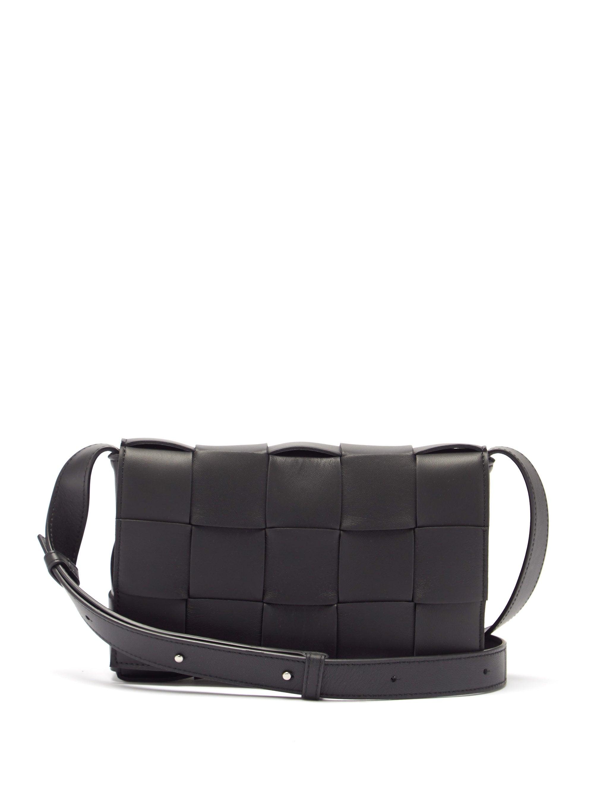 Bottega Cassette Small Intrecciato Leather Crossbody Bag in