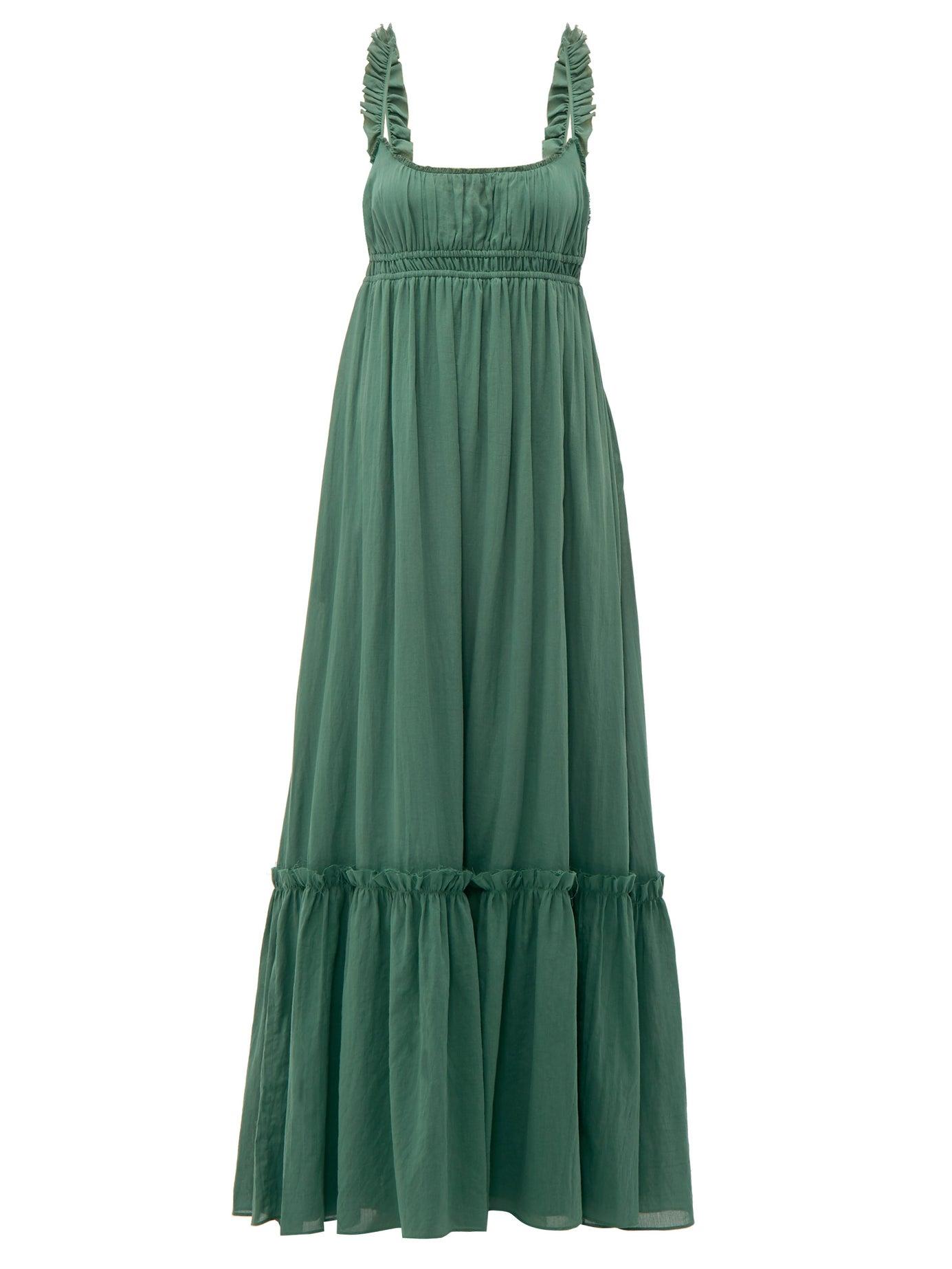 Loup Charmant Sonnet Empire Waist Cotton Maxi Dress in Green - Lyst