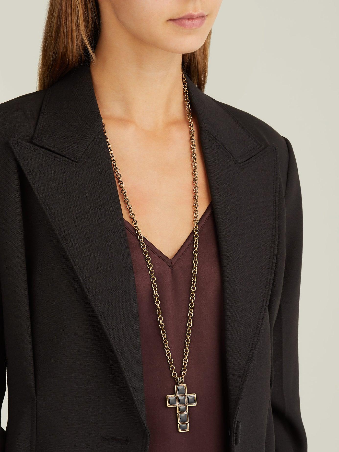 cross necklace gucci