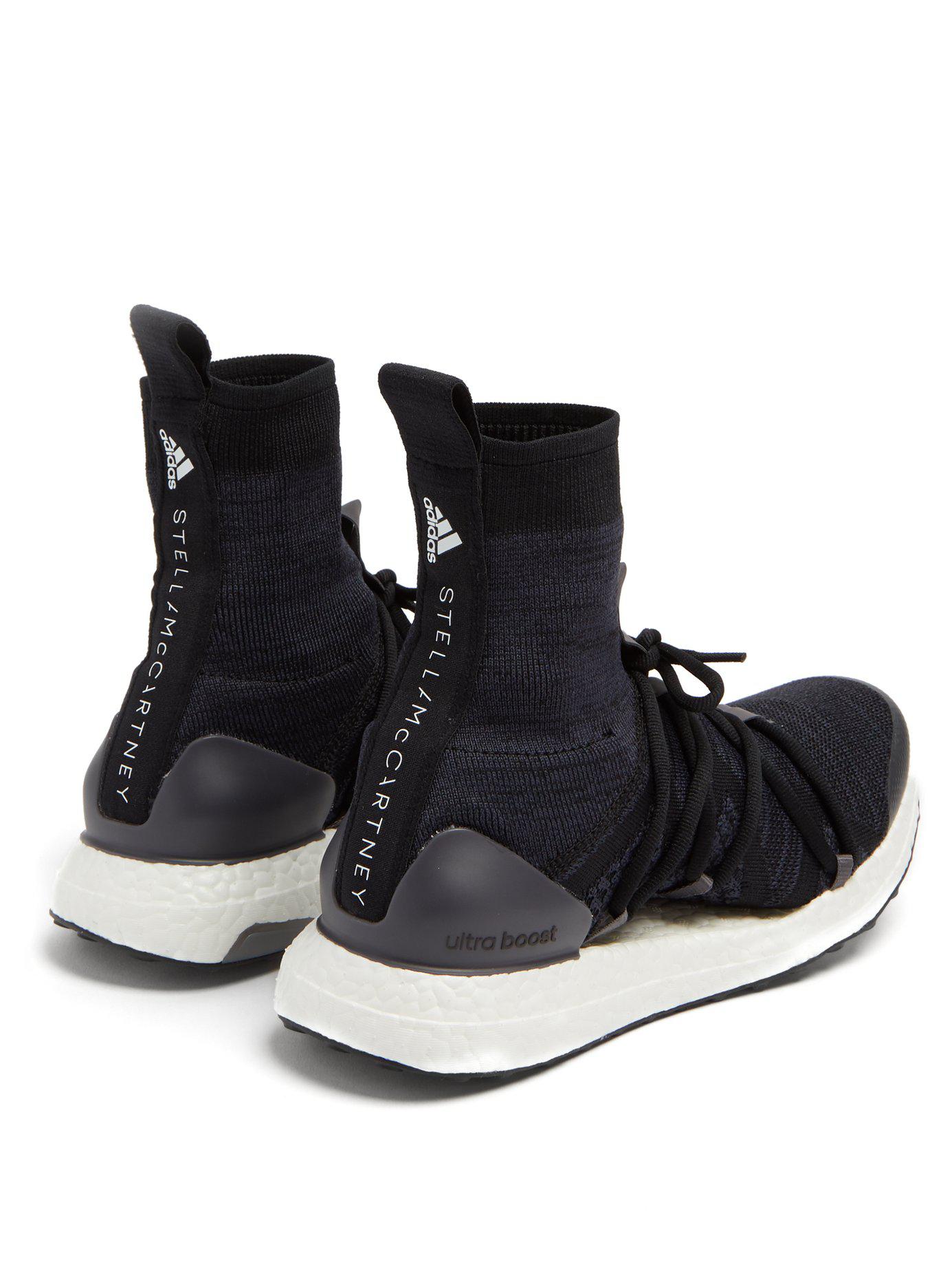 adidas By Stella McCartney Ultra Boost X High-top Sock Trainers in Black |  Lyst