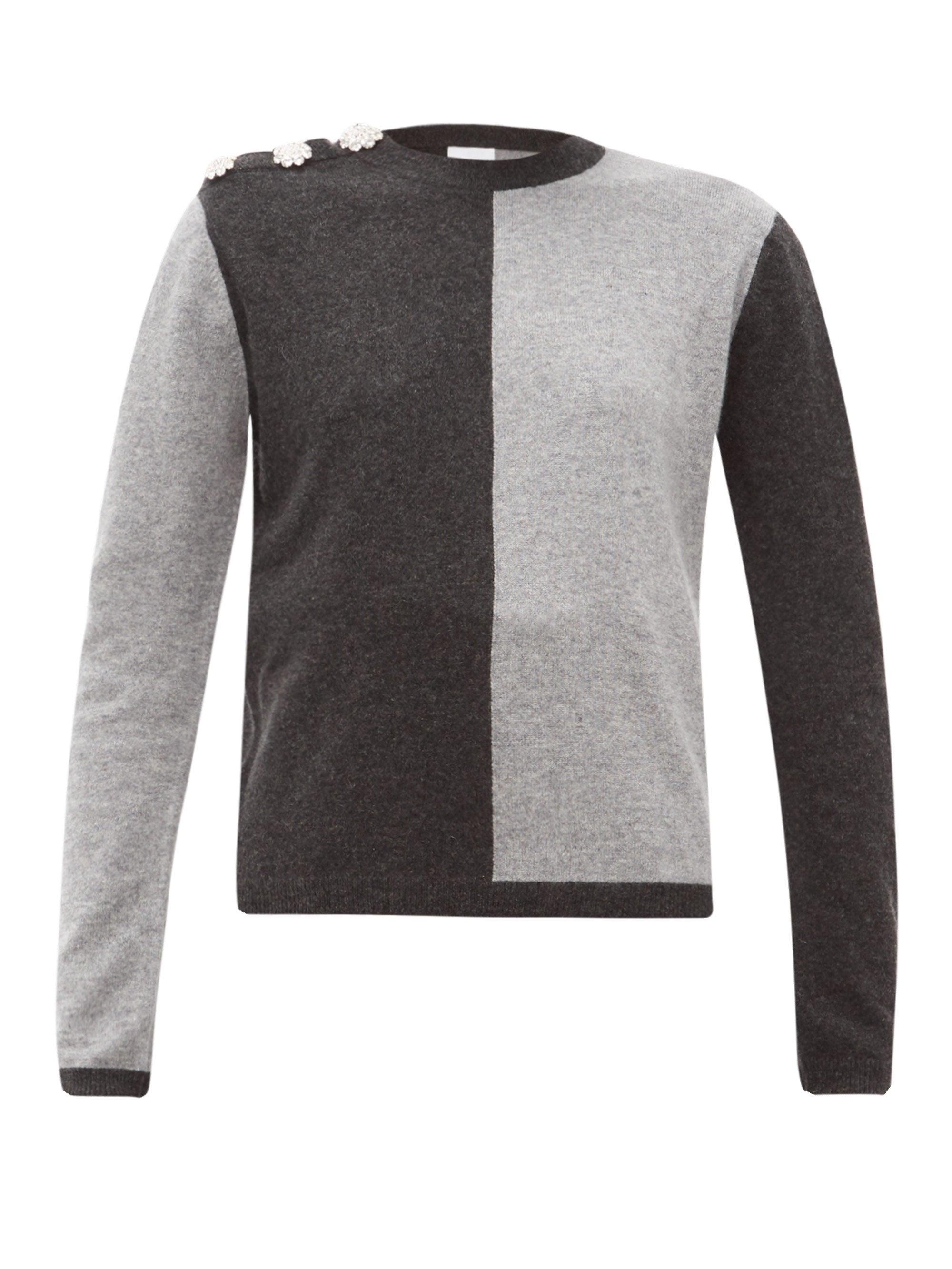 ganni crystal button sweater
