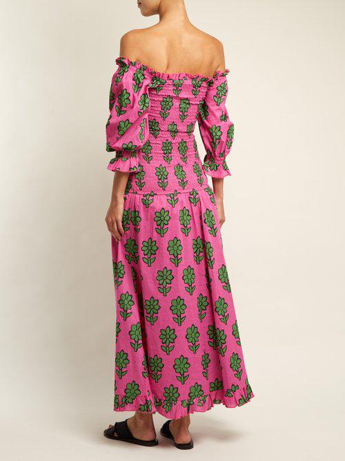 RHODE Cotton Eva Off-shoulder Floral 