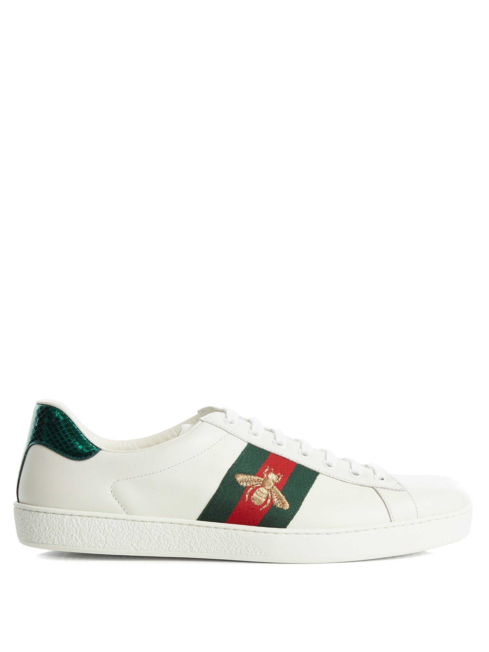 Gucci Leather Ace Bee Embroidered Sneakers for Men - Save 36% - Lyst