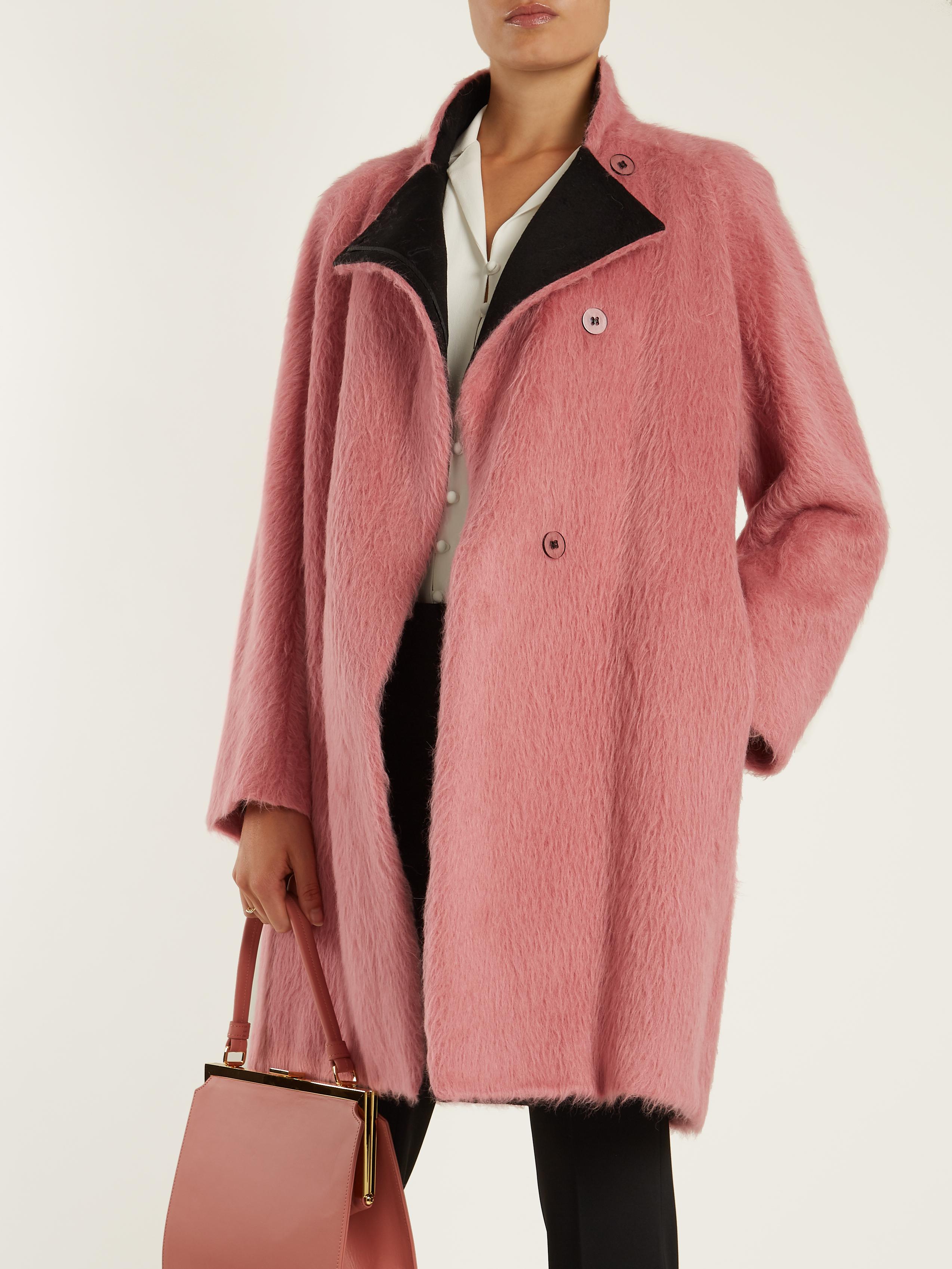 Sportmax Wool Elodia Coat in Pink | Lyst