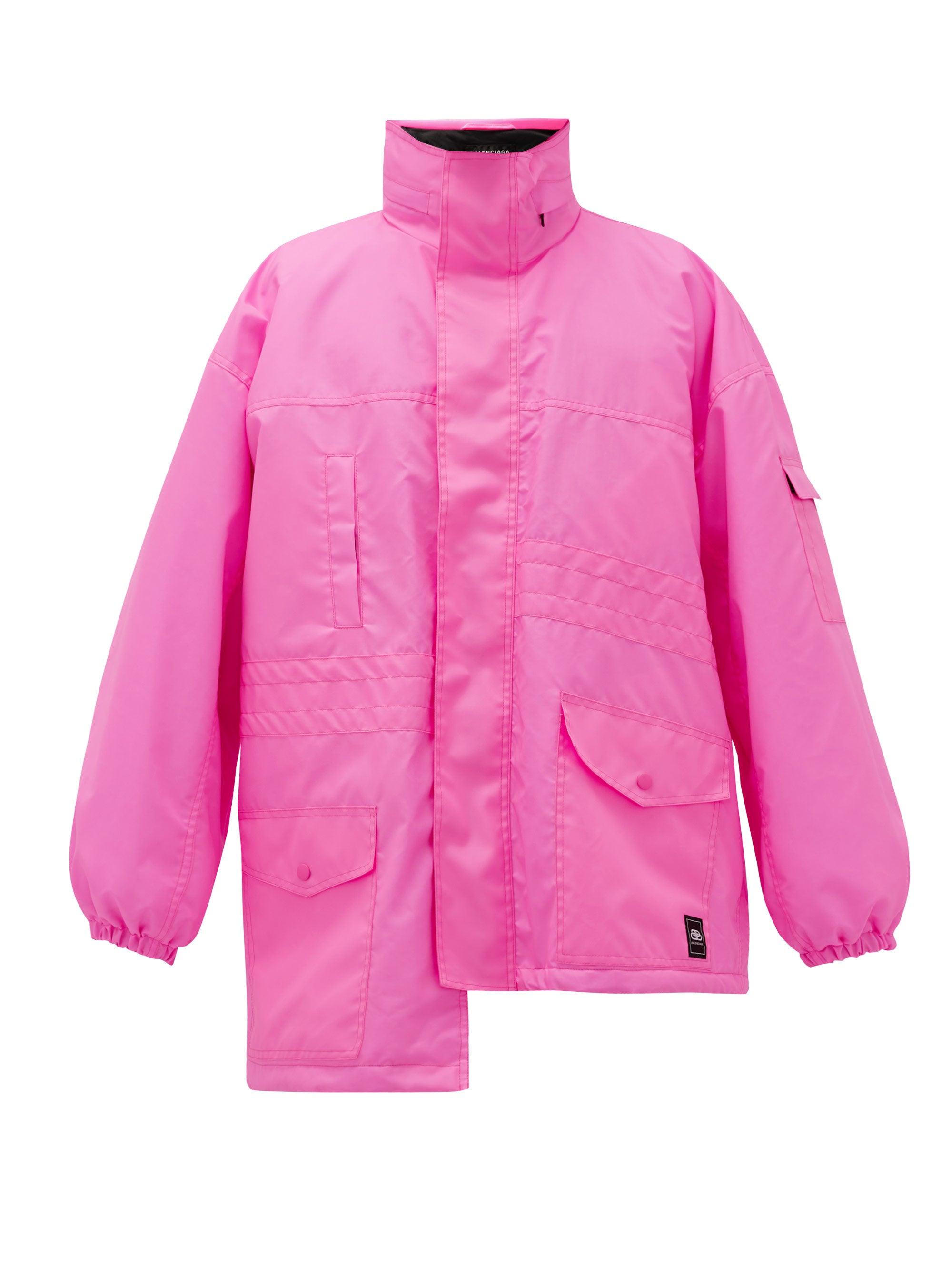 Balenciaga Asymmetric Hooded Parka in Pink for Men | Lyst