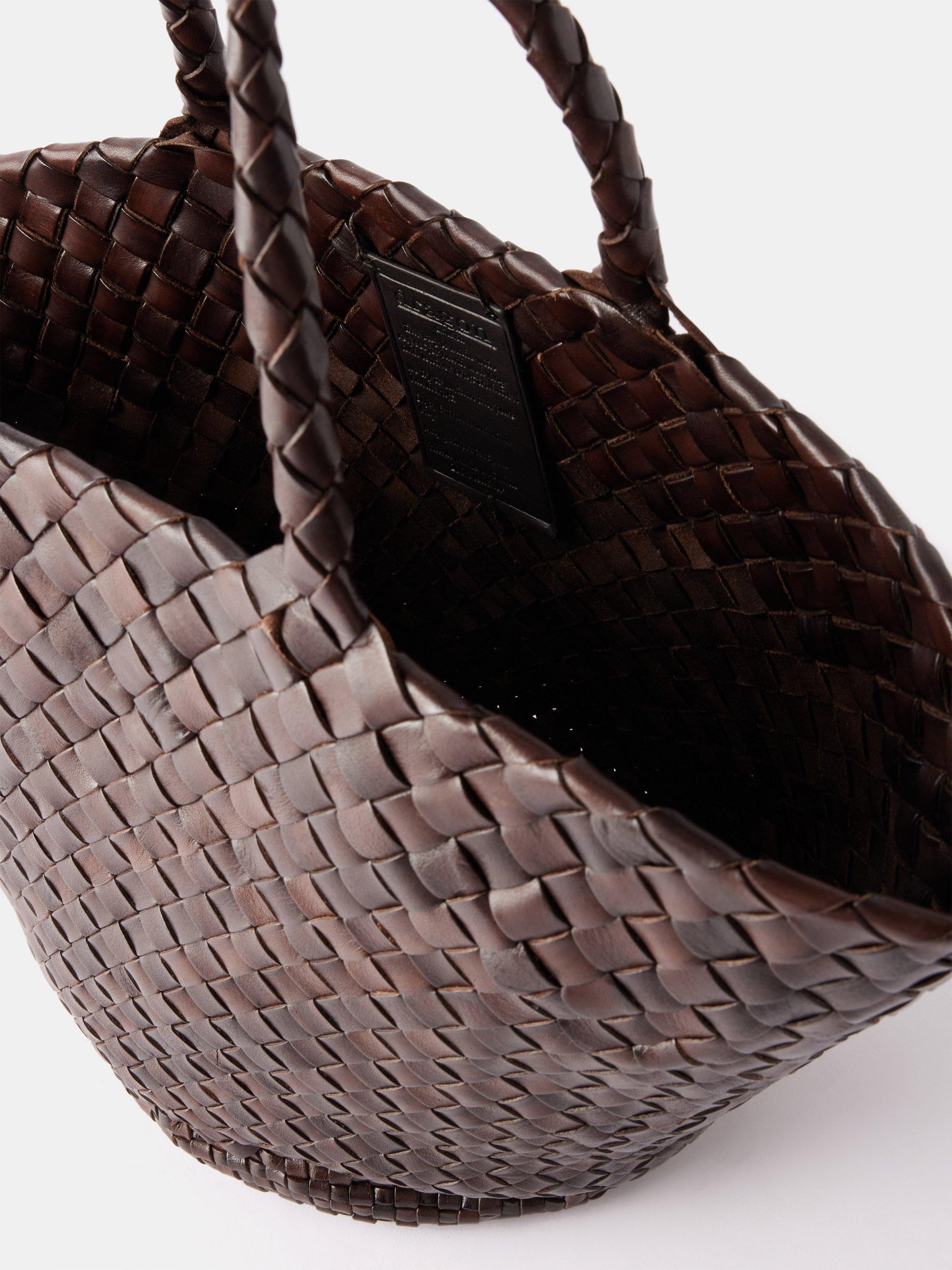 Dragon Diffusion - Egola Dark Brown Woven Leather Bag