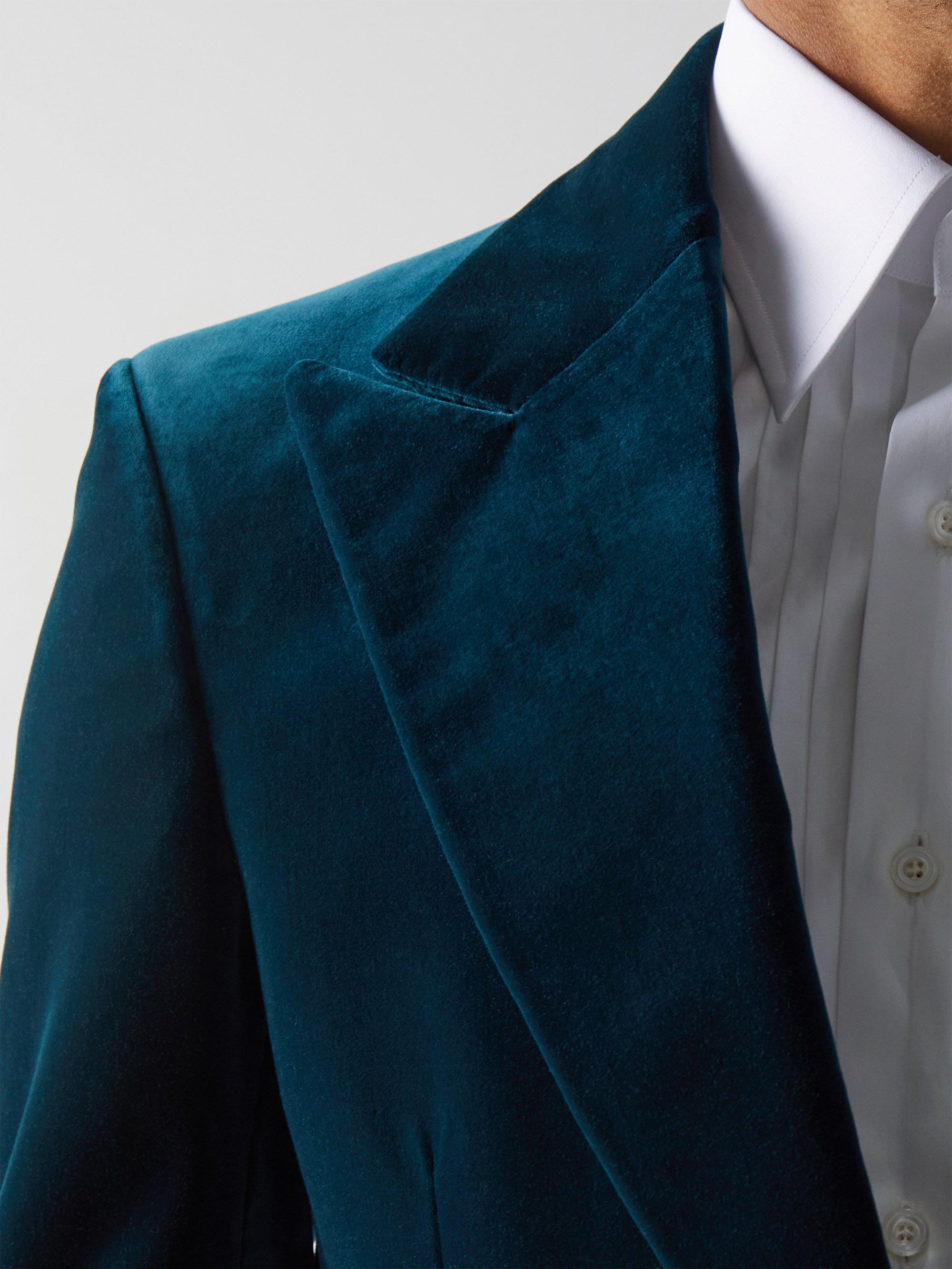 Tom Ford Cooper Single-breasted Cotton-velvet Suit Jacket in Blue for Men |  Lyst