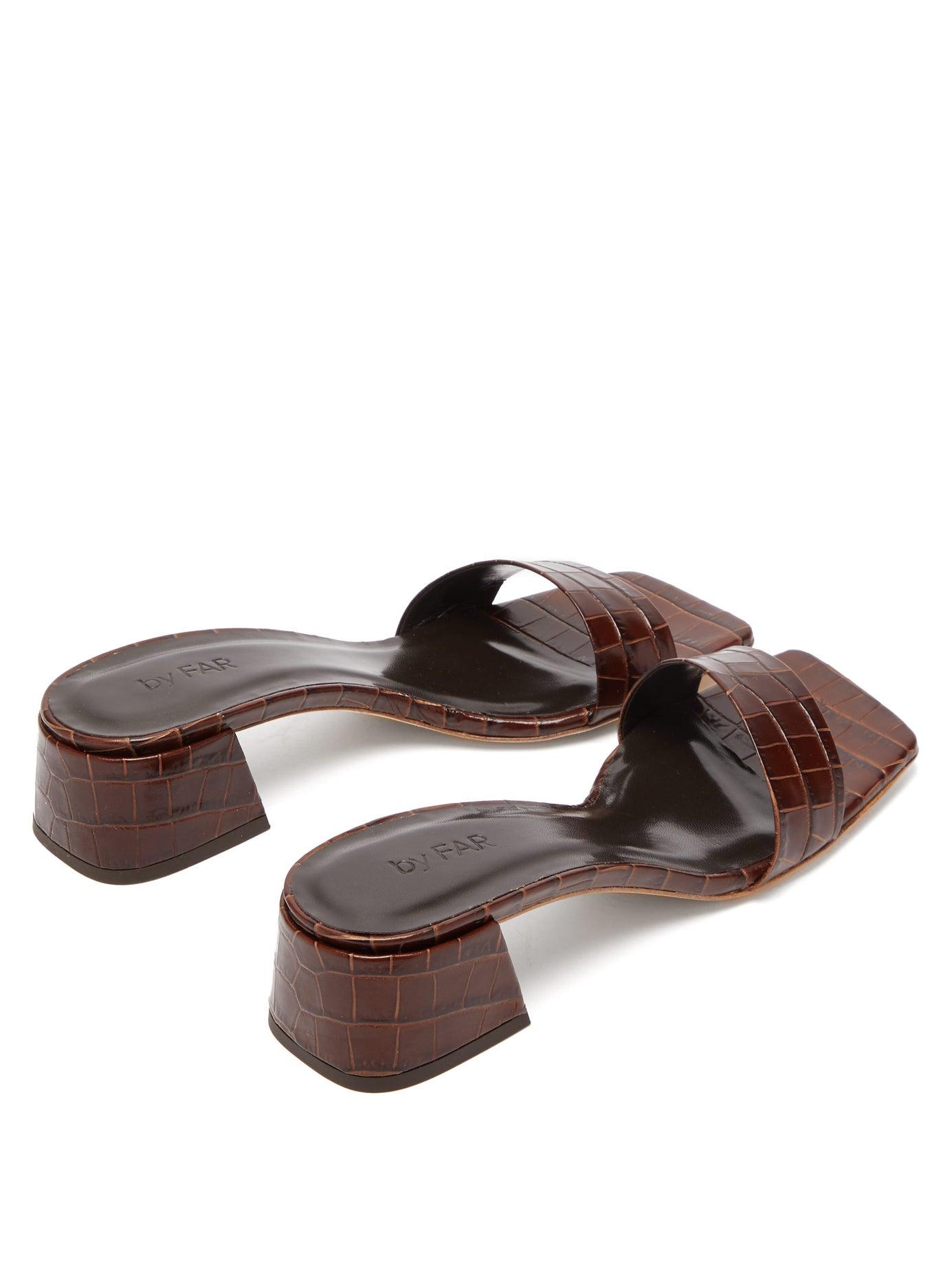 black crocodile mules