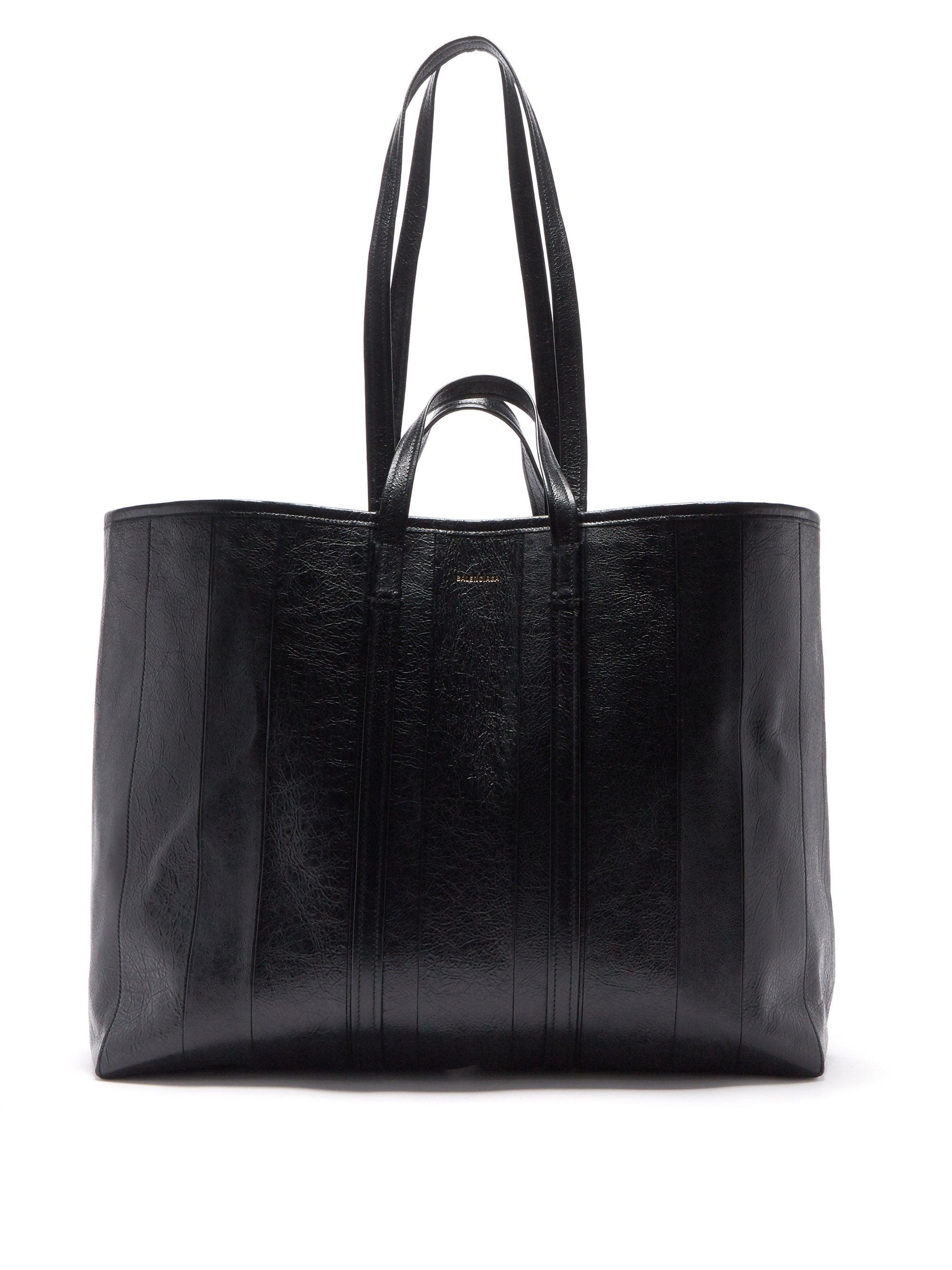 Balenciaga Barb s Cracked leather Tote Bag in Black for Men Lyst