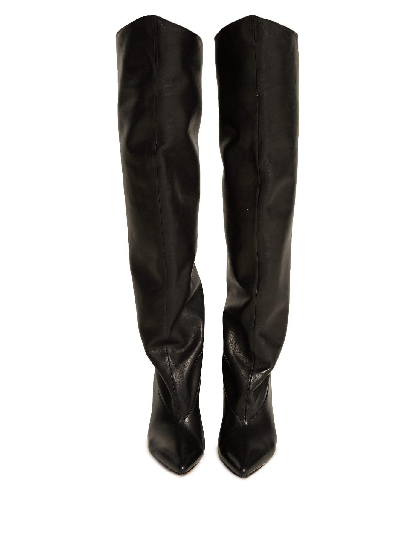 Givenchy Slouchy Knee High Leather Boots in Black - Lyst