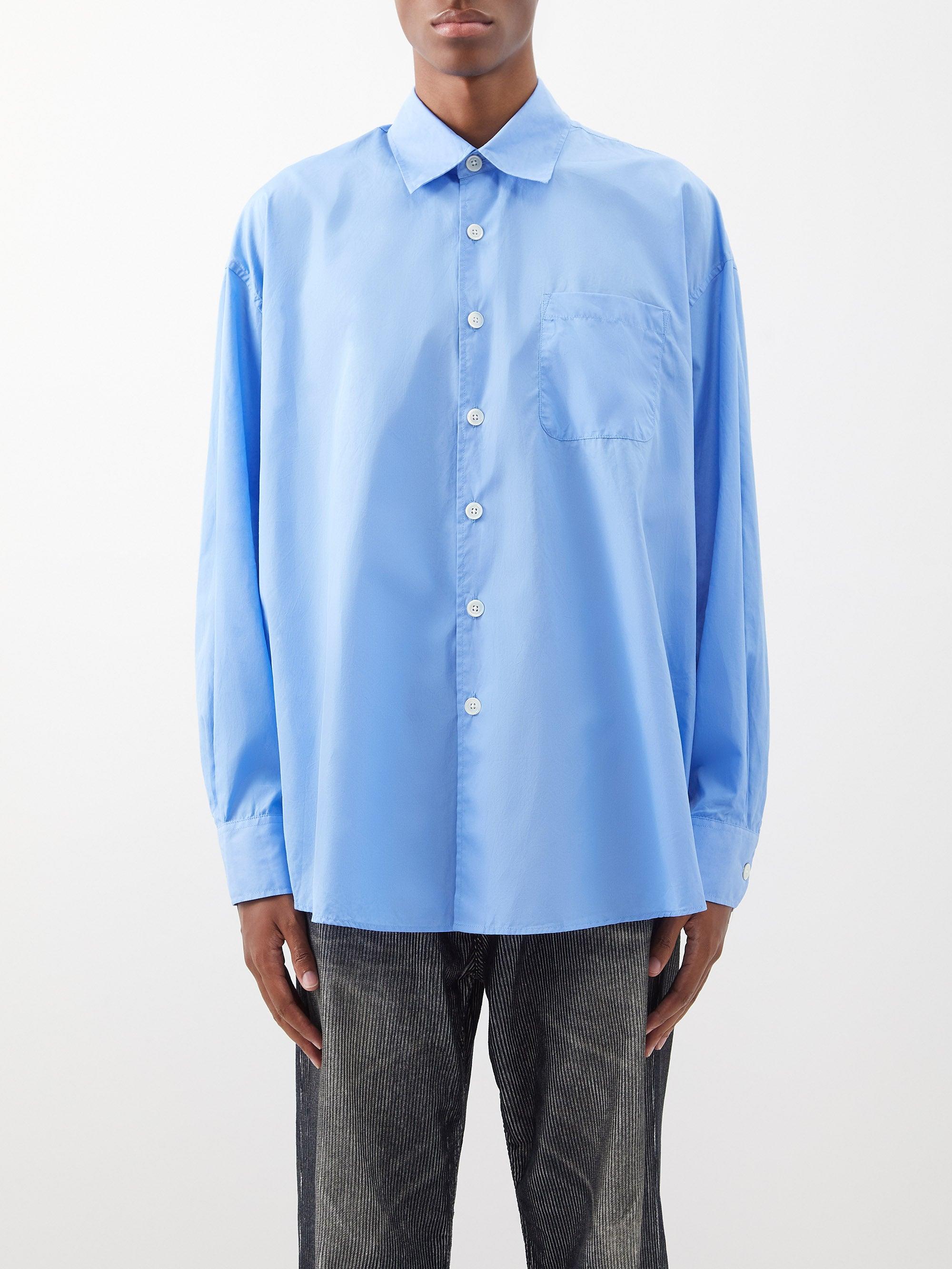 Our Legacy Borrowed Cotton-poplin Shirt in Blue for Men | Lyst UK
