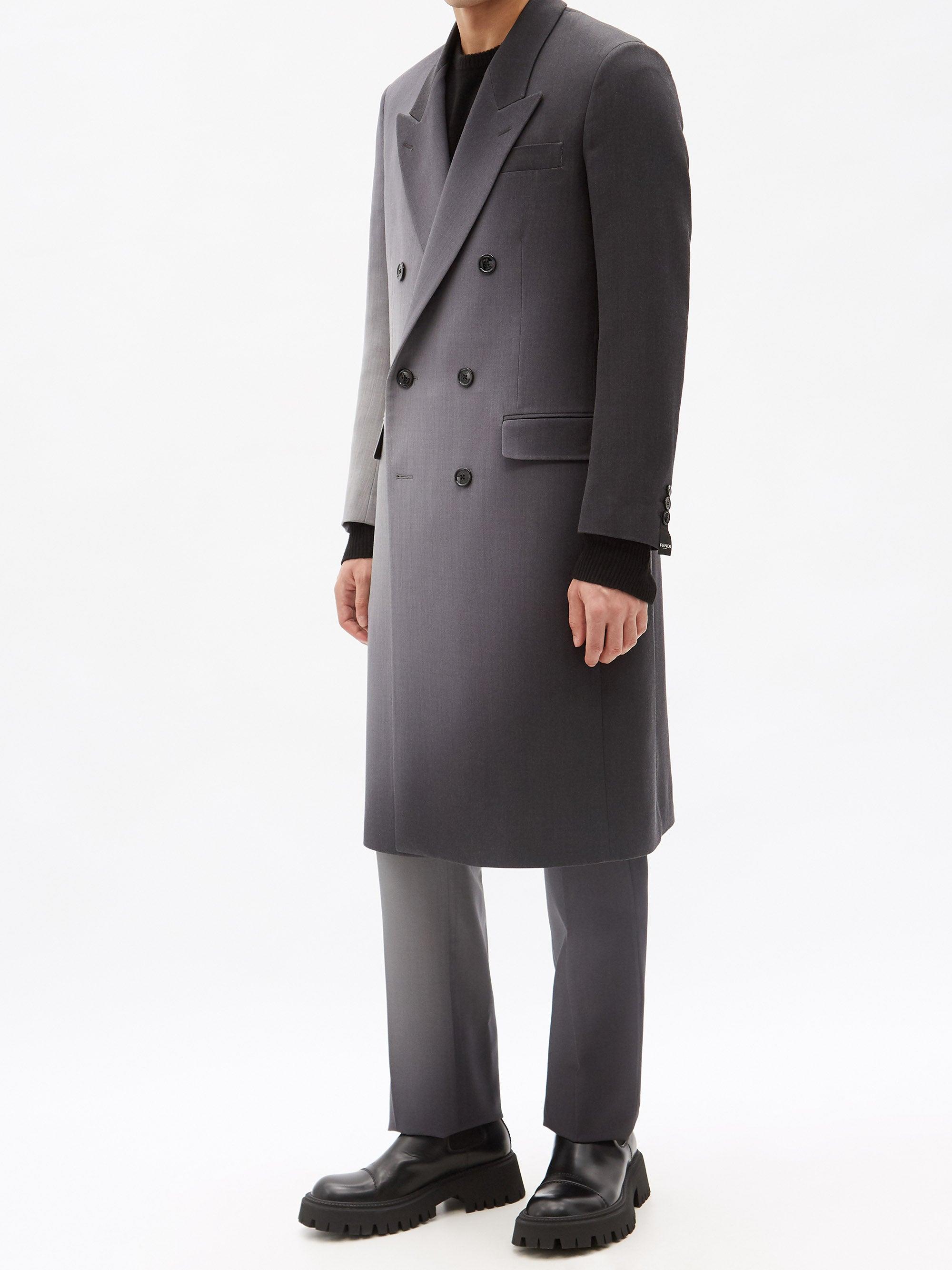 Fendi Ombré Wool-twill Coat in Gray for Men | Lyst