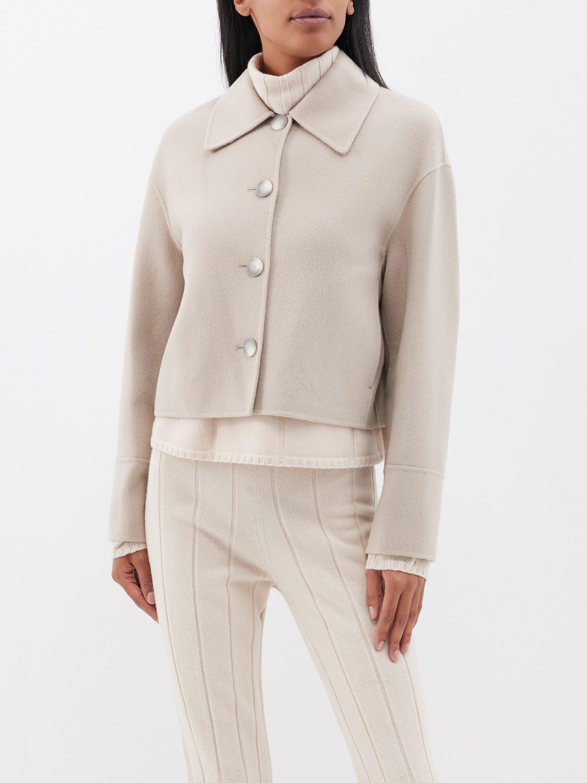 cropped wool blend jacket