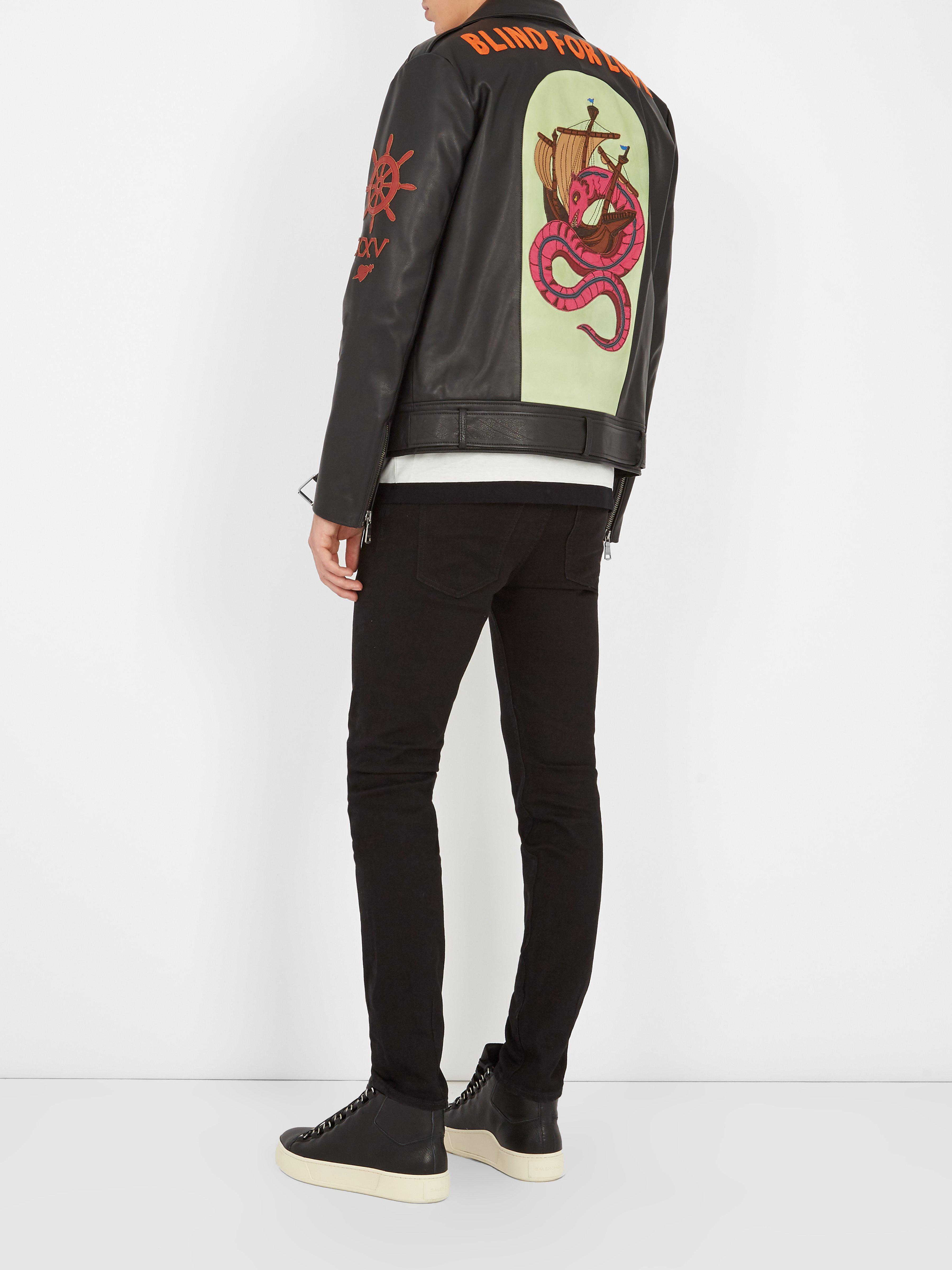 gucci blind for love leather jacket