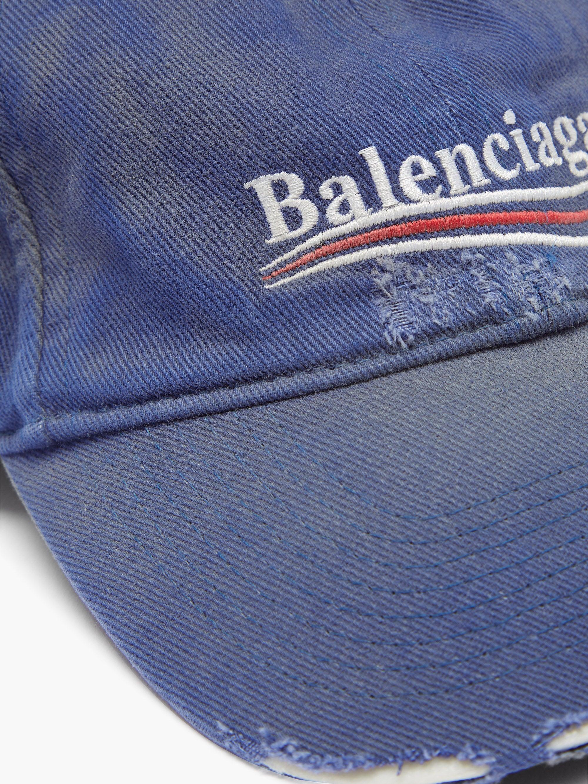 Balenciaga Logo-embroidered Distressed 