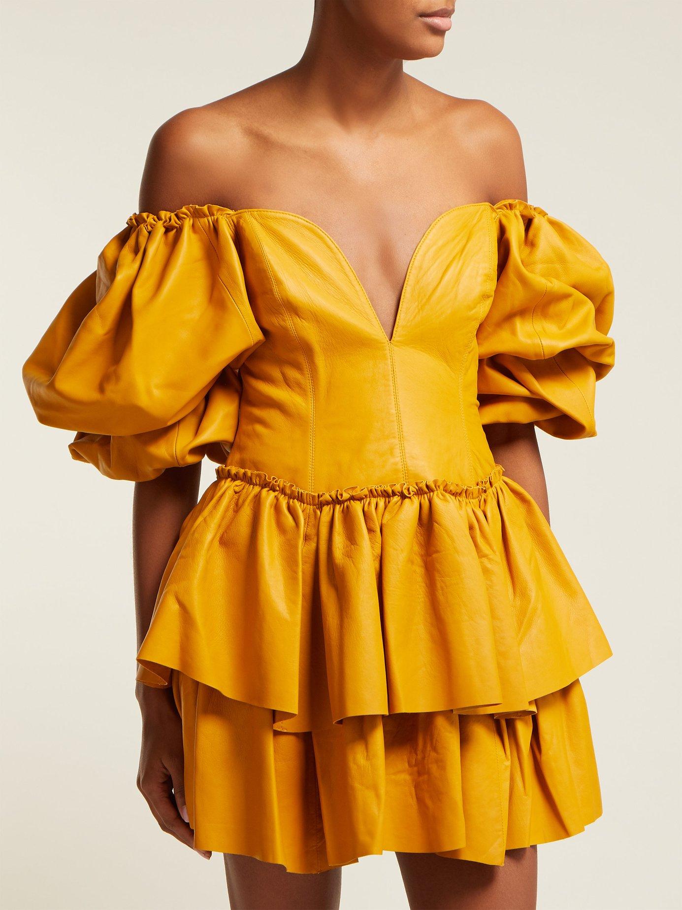 aje yellow mini dress