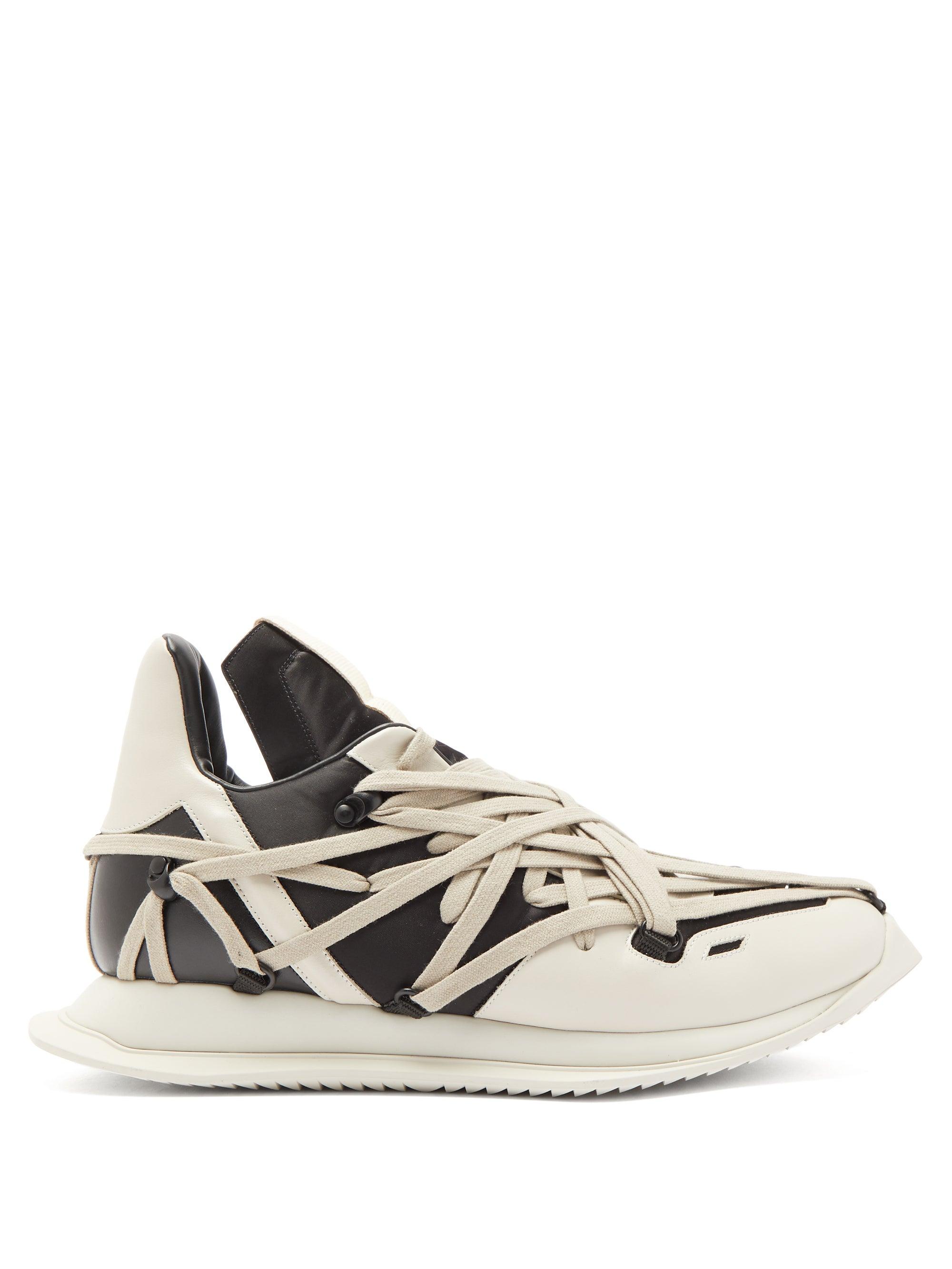 Rick Owens Maximal Runner Laced Leather Trainers for Men | Lyst