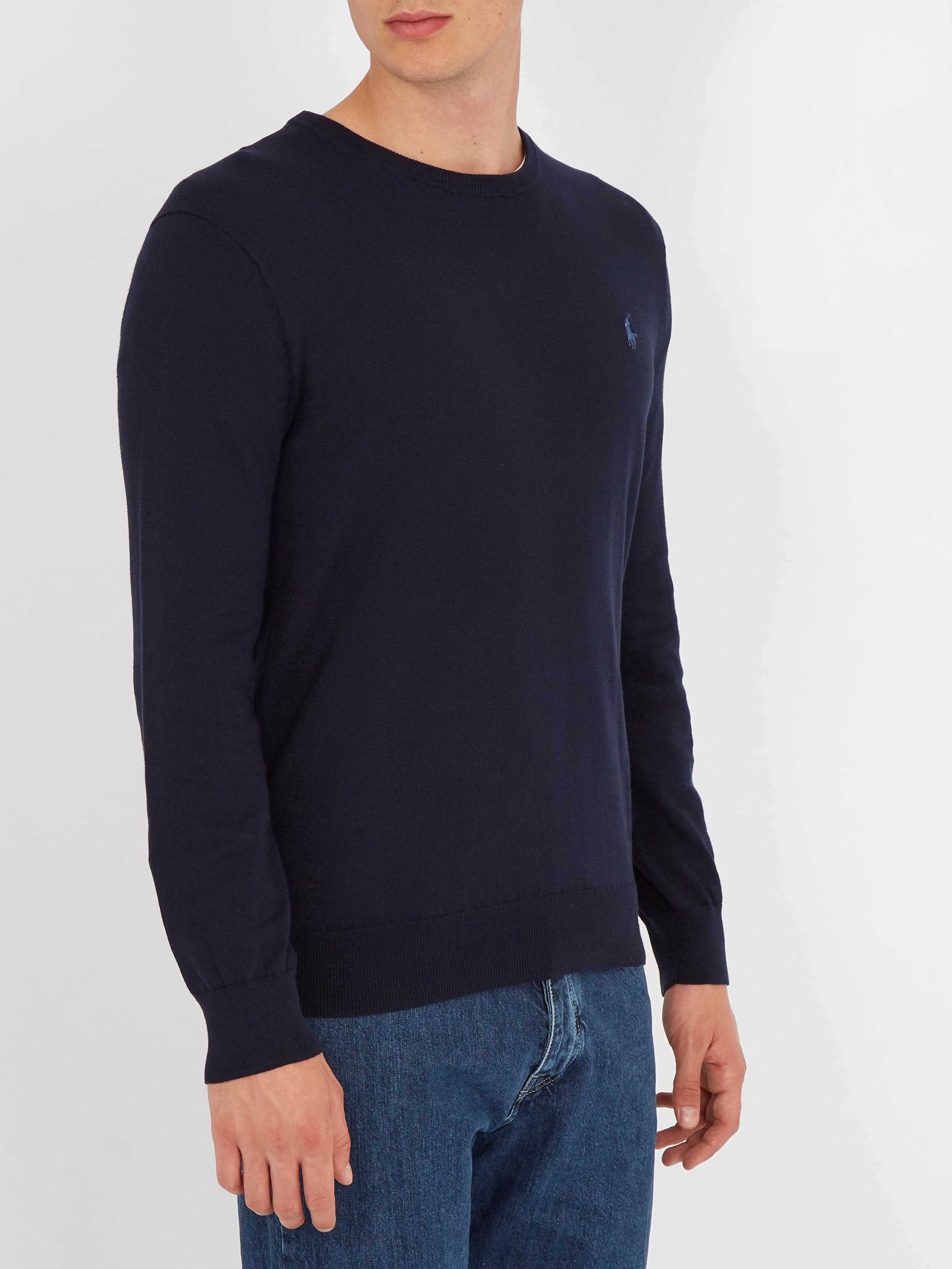 cotton navy sweater