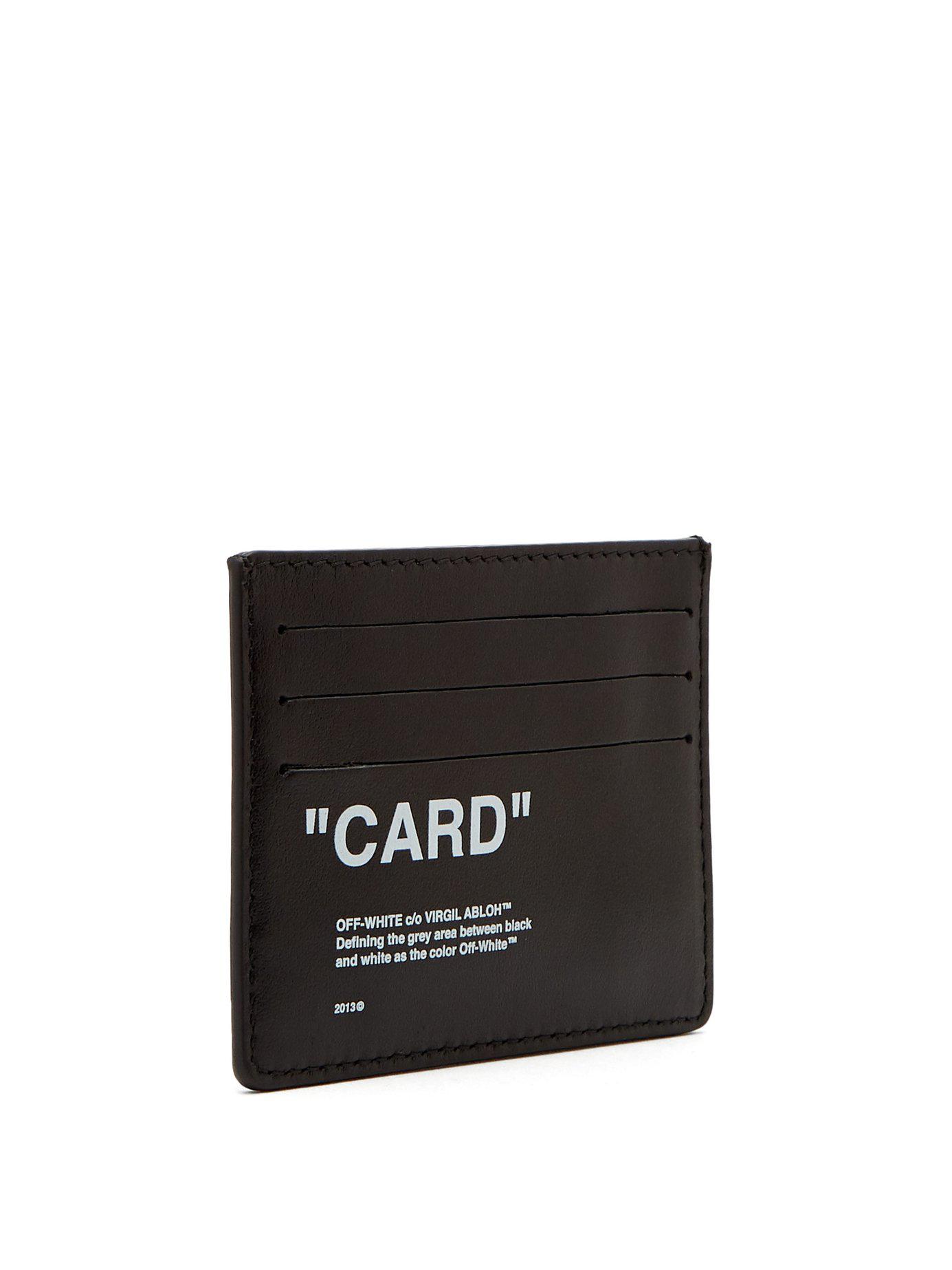 Off-White c/o Virgil Abloh Quote Leather Cardholder in Black White 