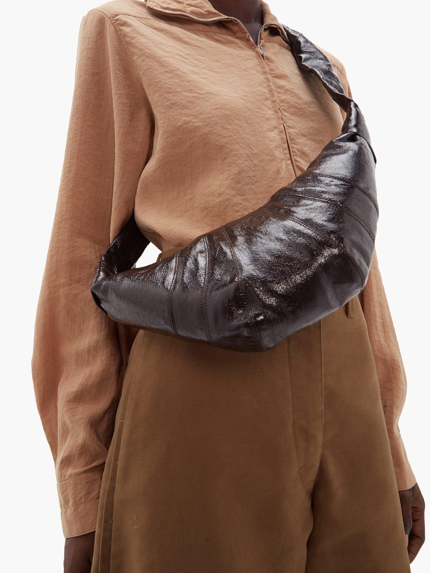 Brown Croissant medium coated-canvas shoulder bag